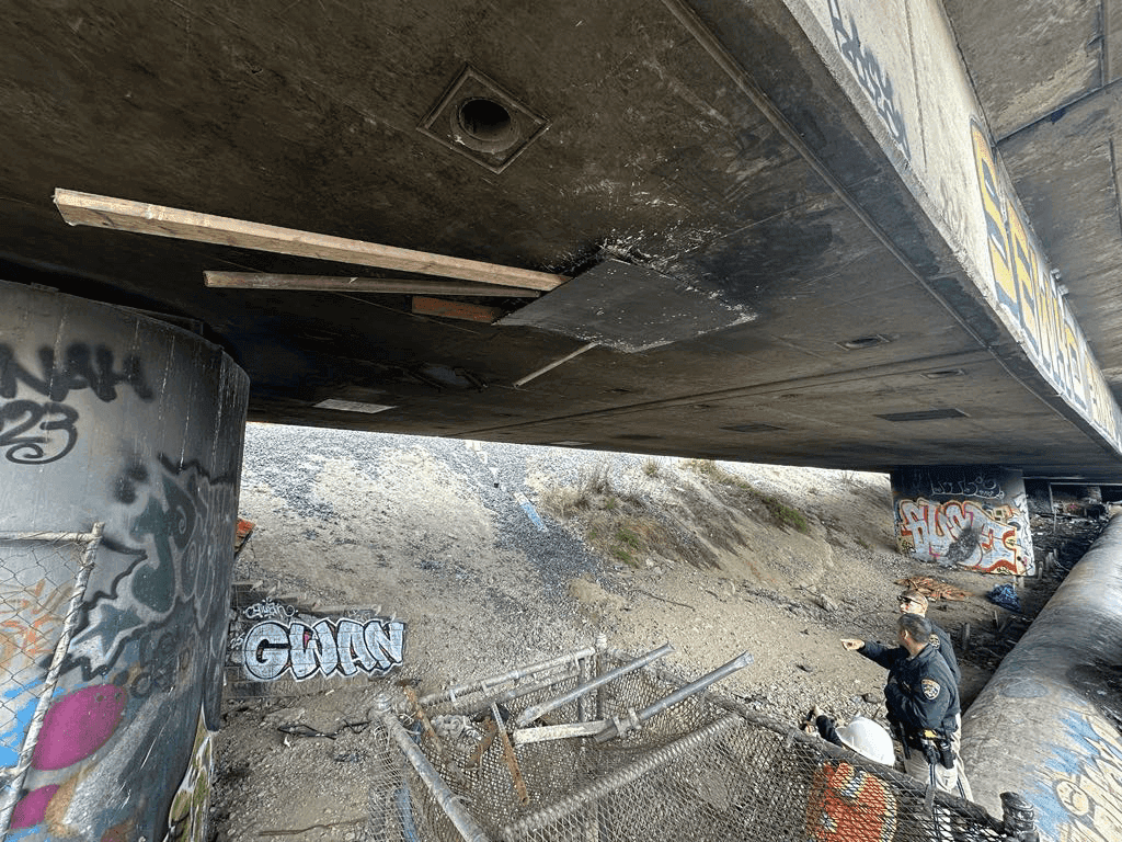 Photo of an attempted break into the Smartcycle soffit installed into a concrete ceiling.