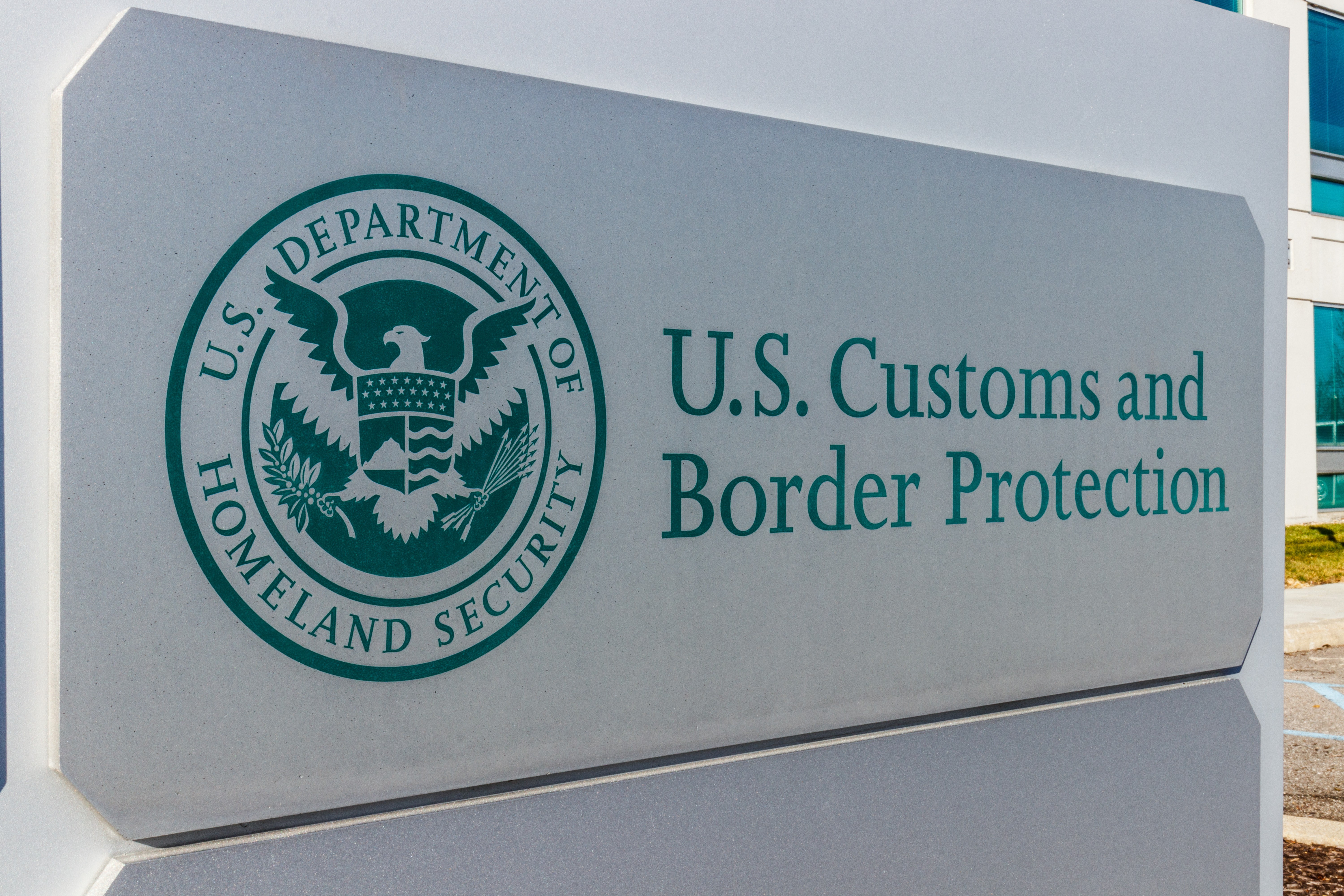 u.s customs and boarder protection sign