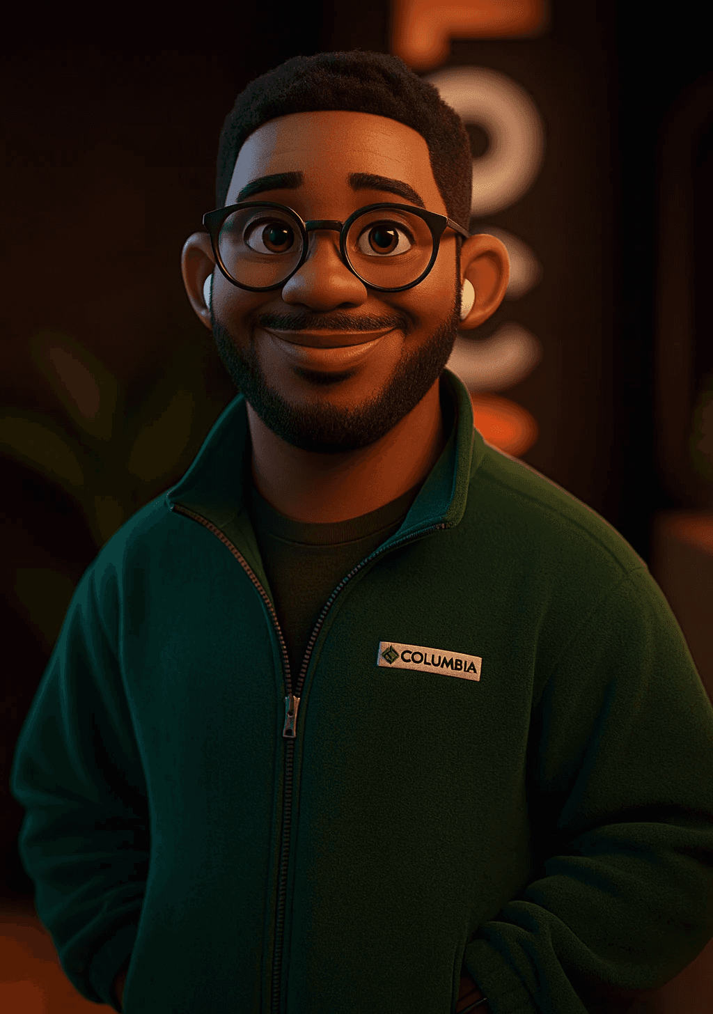 Portrait of portfolio creator – back view