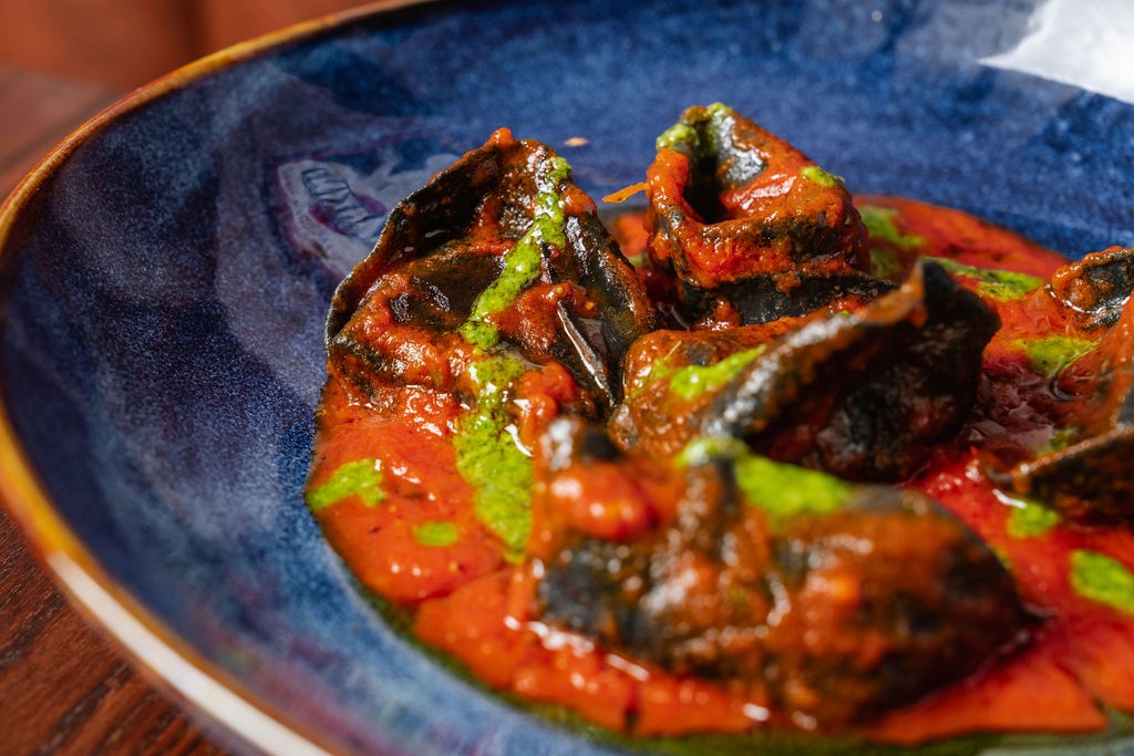 Avocado Toast with Blueberrie served in a large plate