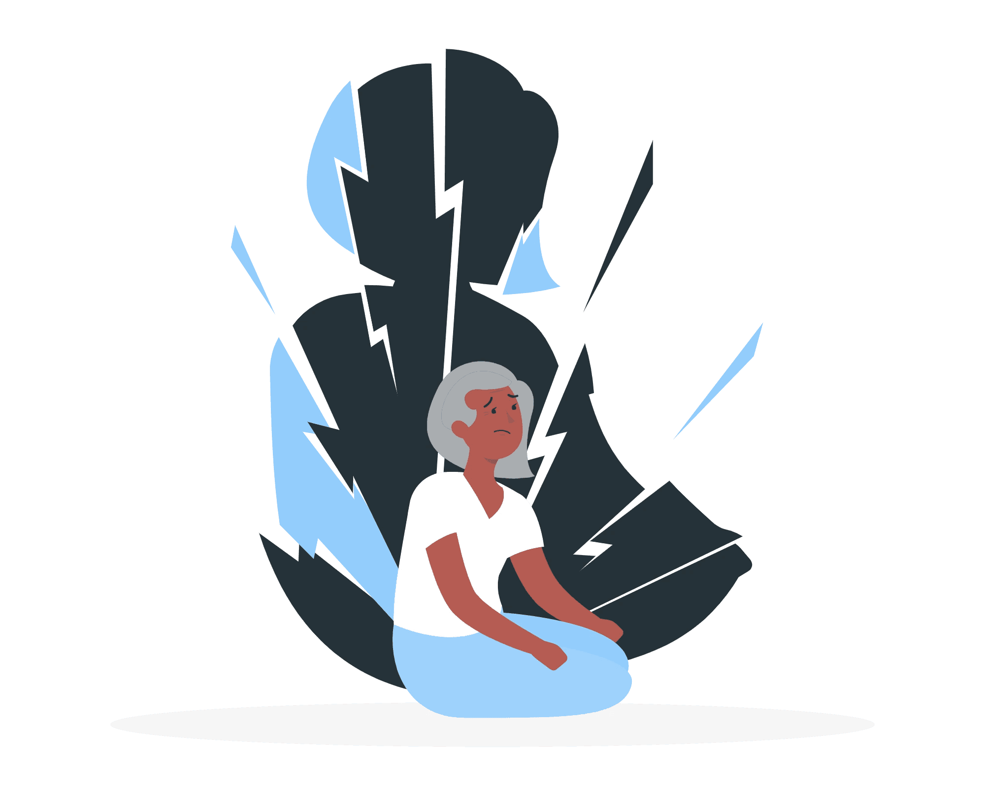 man covering face with both hands while sitting on bench