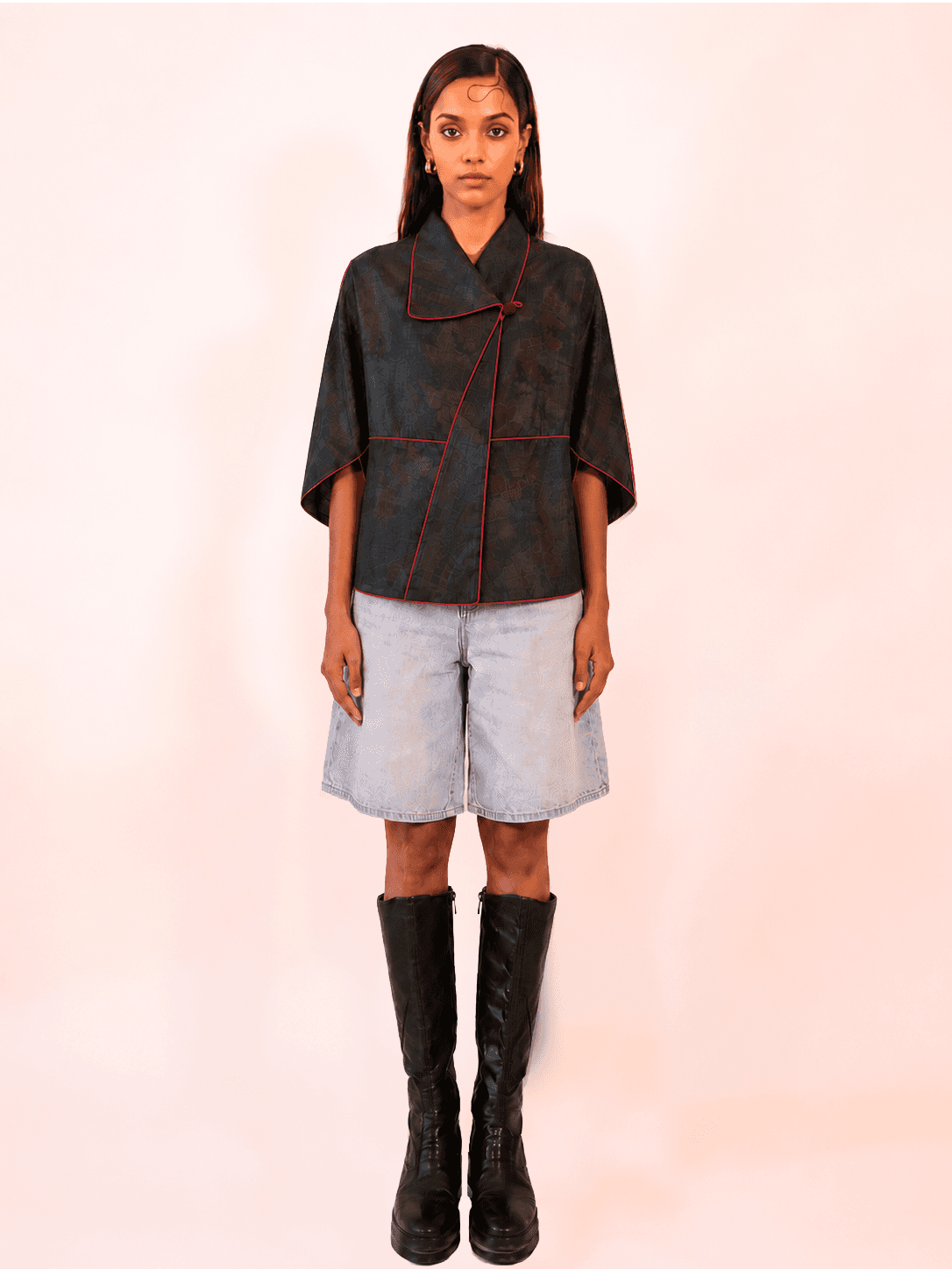 PATANG TOP is our one-of-a-kind top, handcrafted in-house from a single square of fabric, folded seamlessly into form without any cuts or waste.