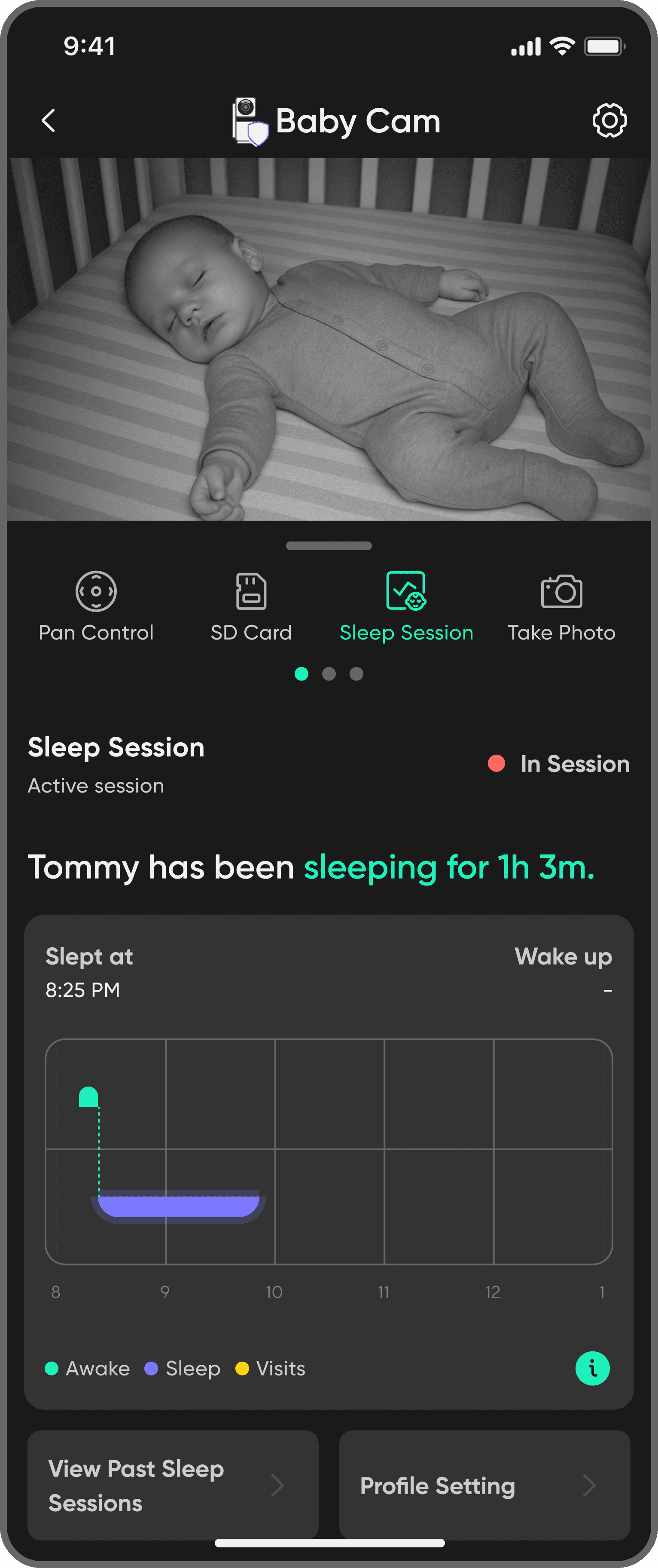 Live camera view with AI alert layer
