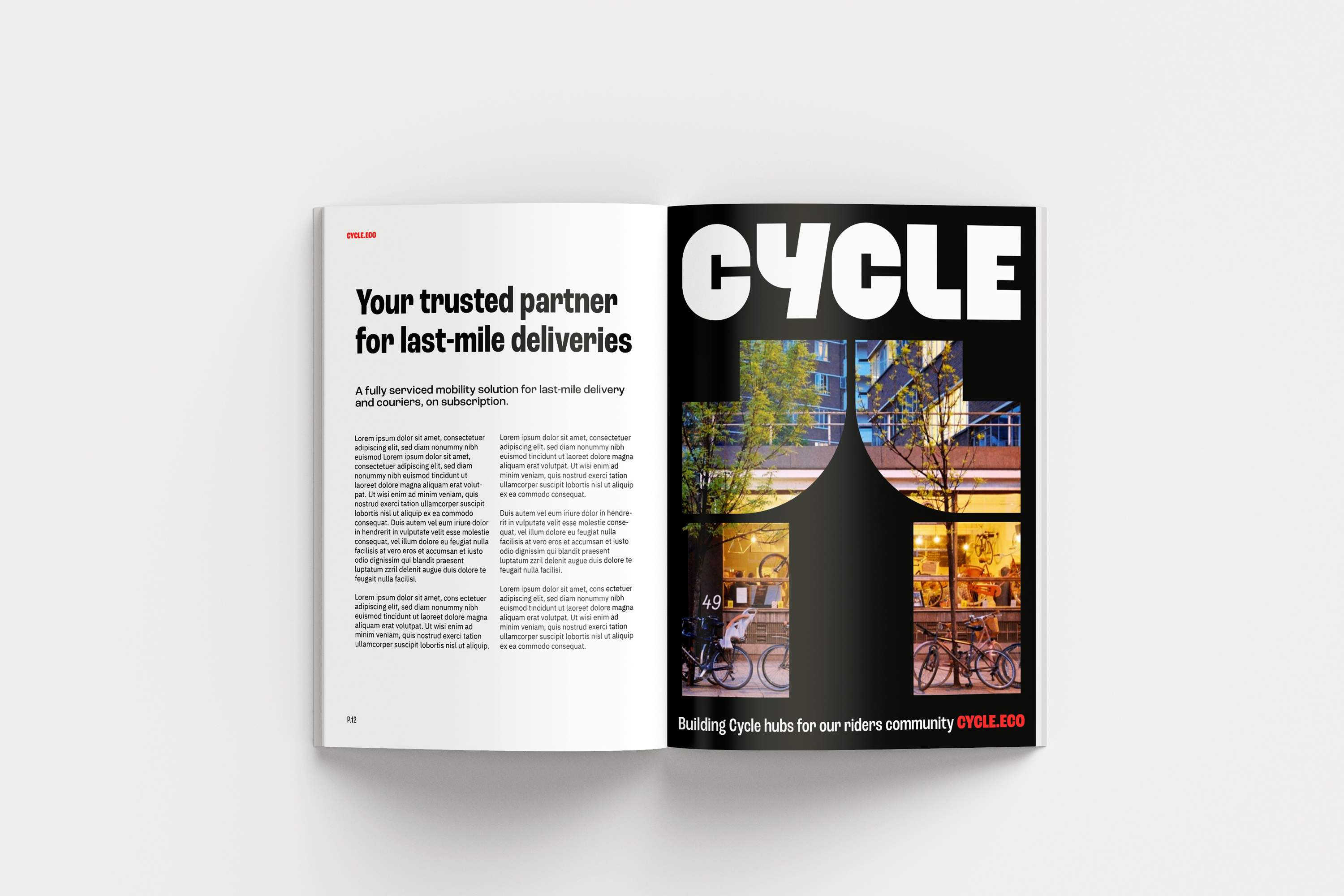 A magazine mockup featuring Cycle