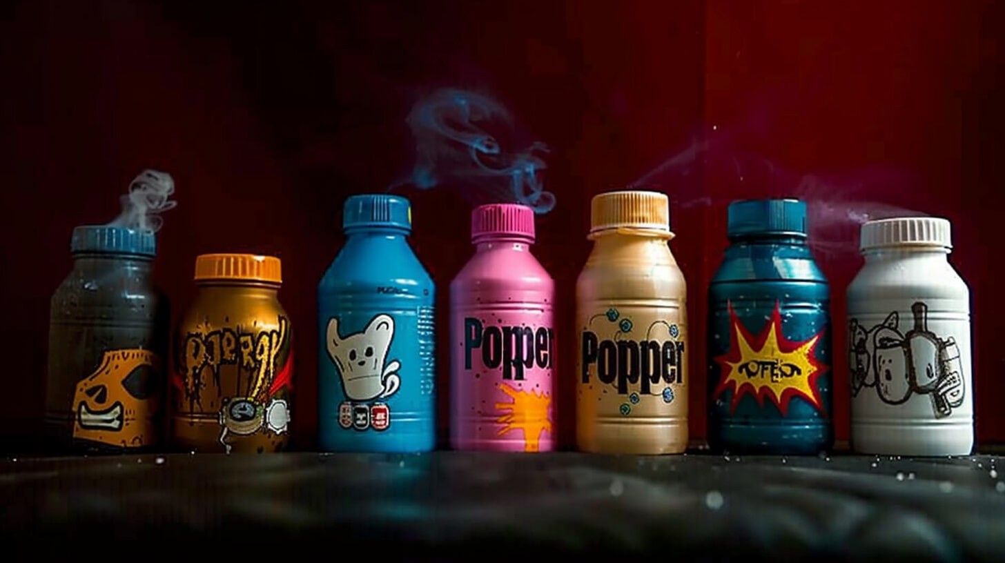 A series of bottle of Poppers