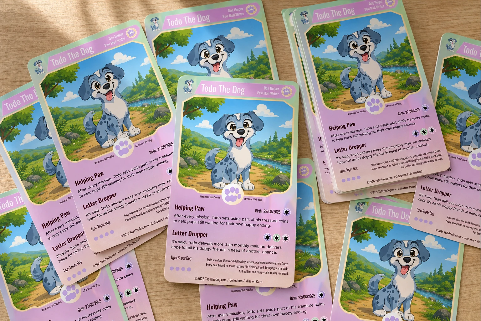 Collectible Mission cards from Todos Mail Club