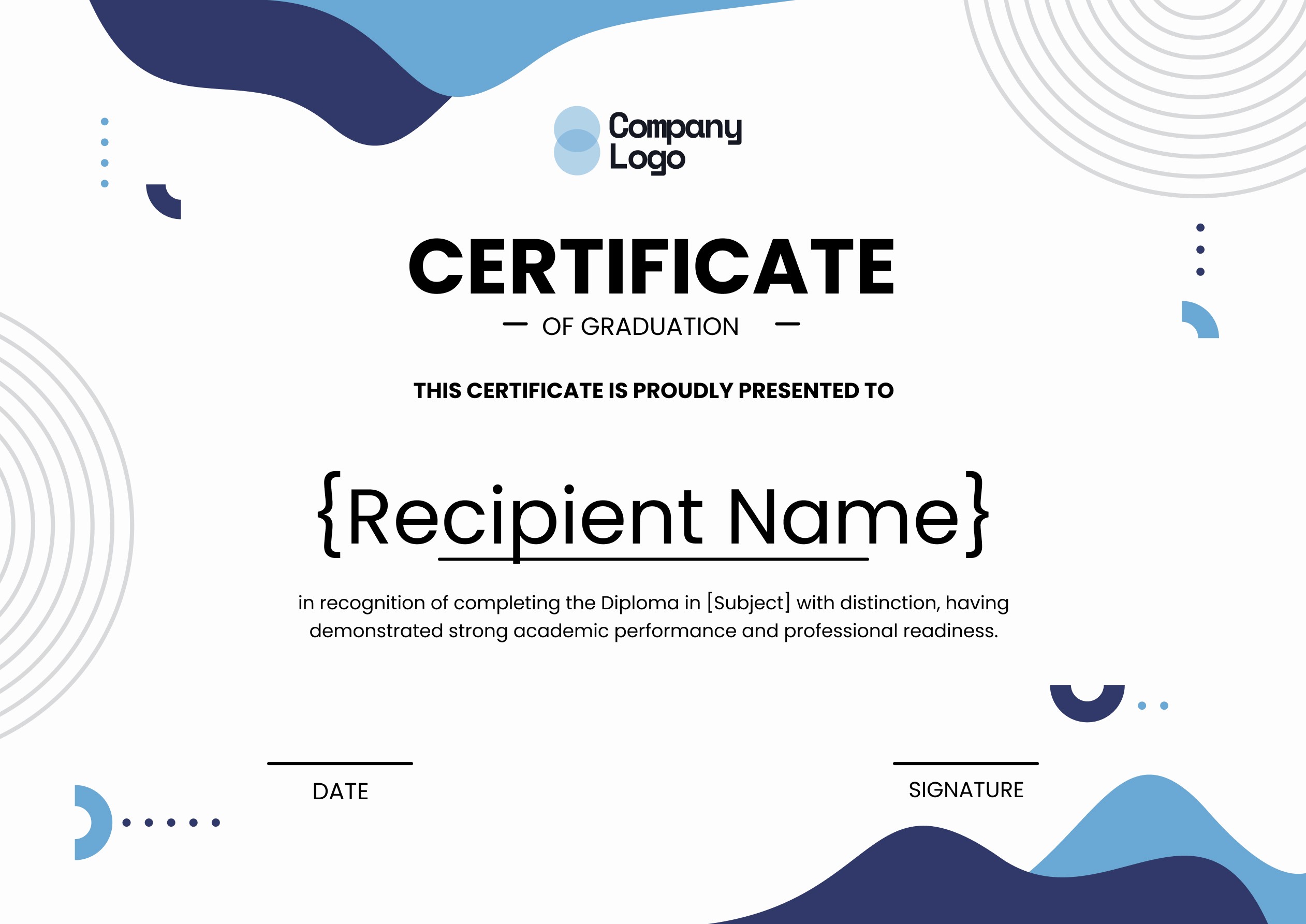 Wauld - Simple and modern diploma graduation certificate template
