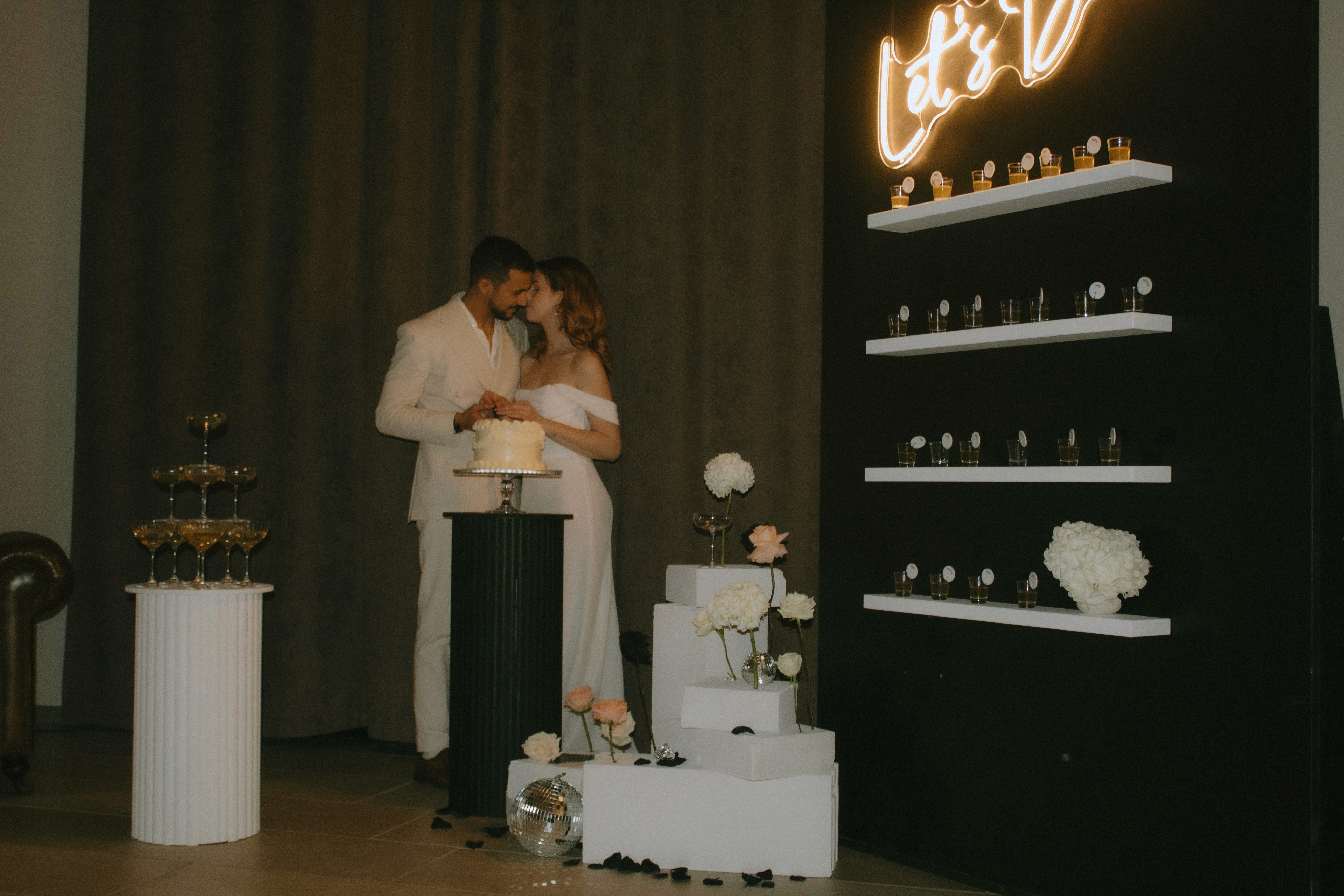 Romantic wedding moment