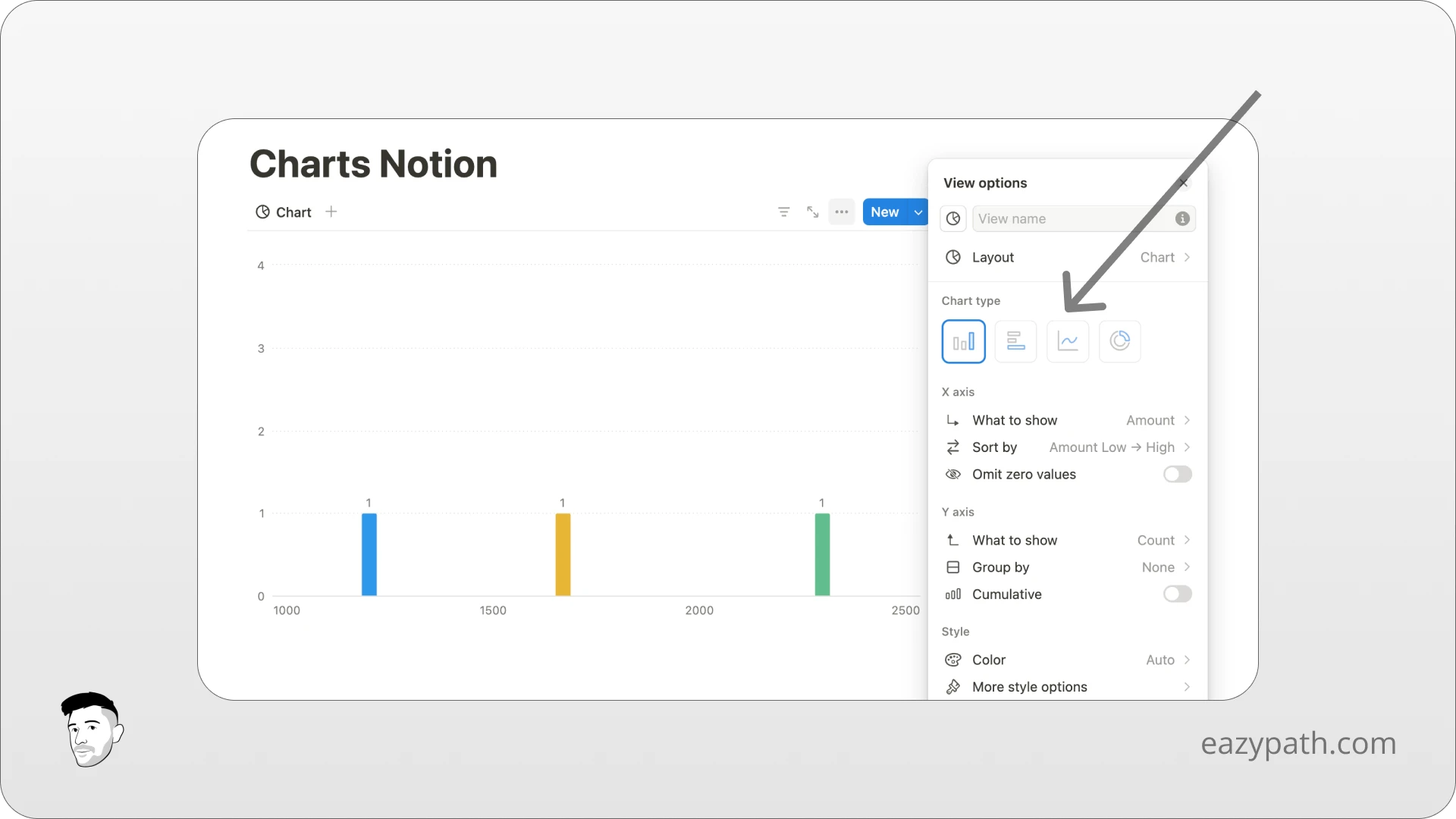 How to create a chart in Notion - Step 2