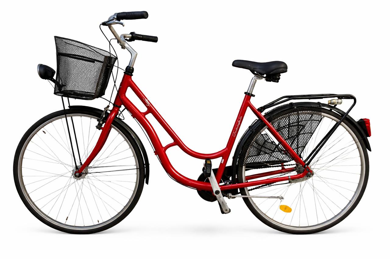 Ultra 505 damcykel 26 tum med 21 växlar och pakethållare – begagnad cykel servad hos cykelverkstad i Uppsala med full cykel service