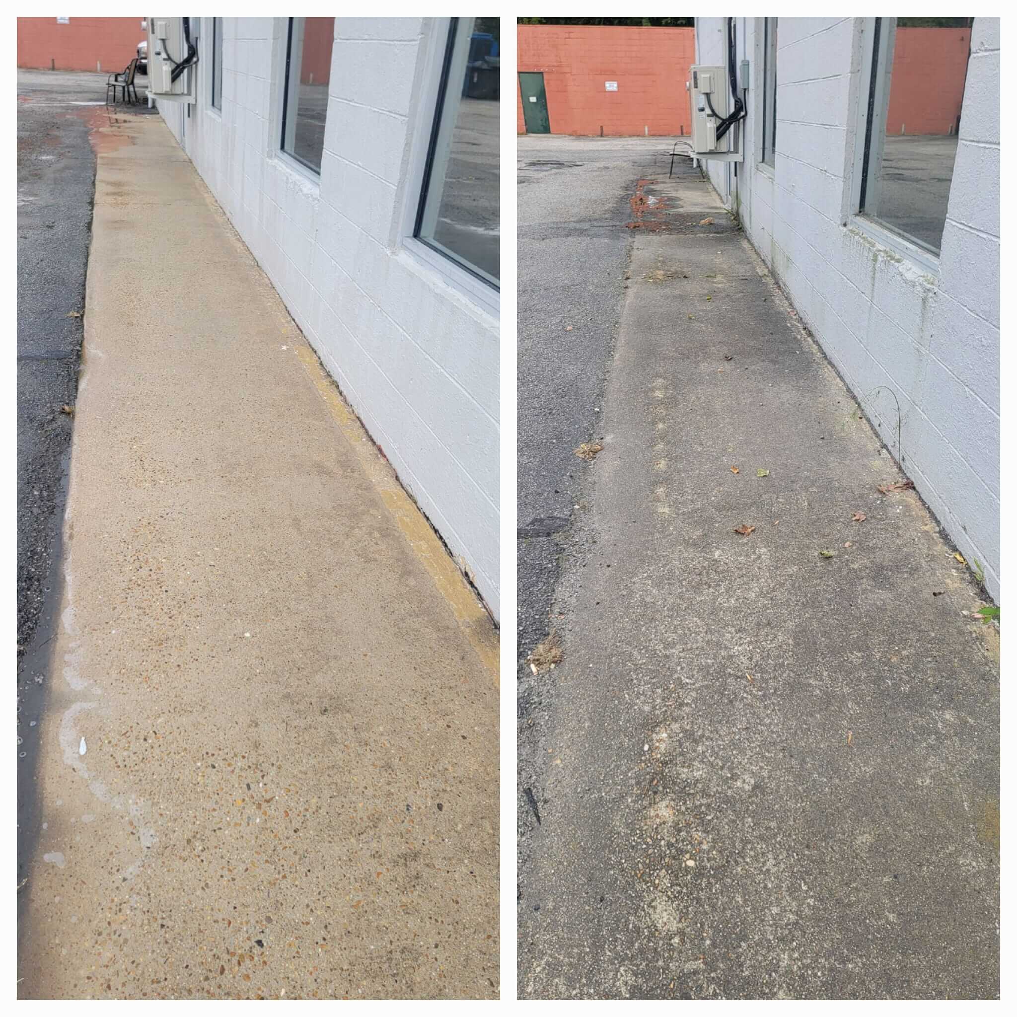 Sidewalk before and after
