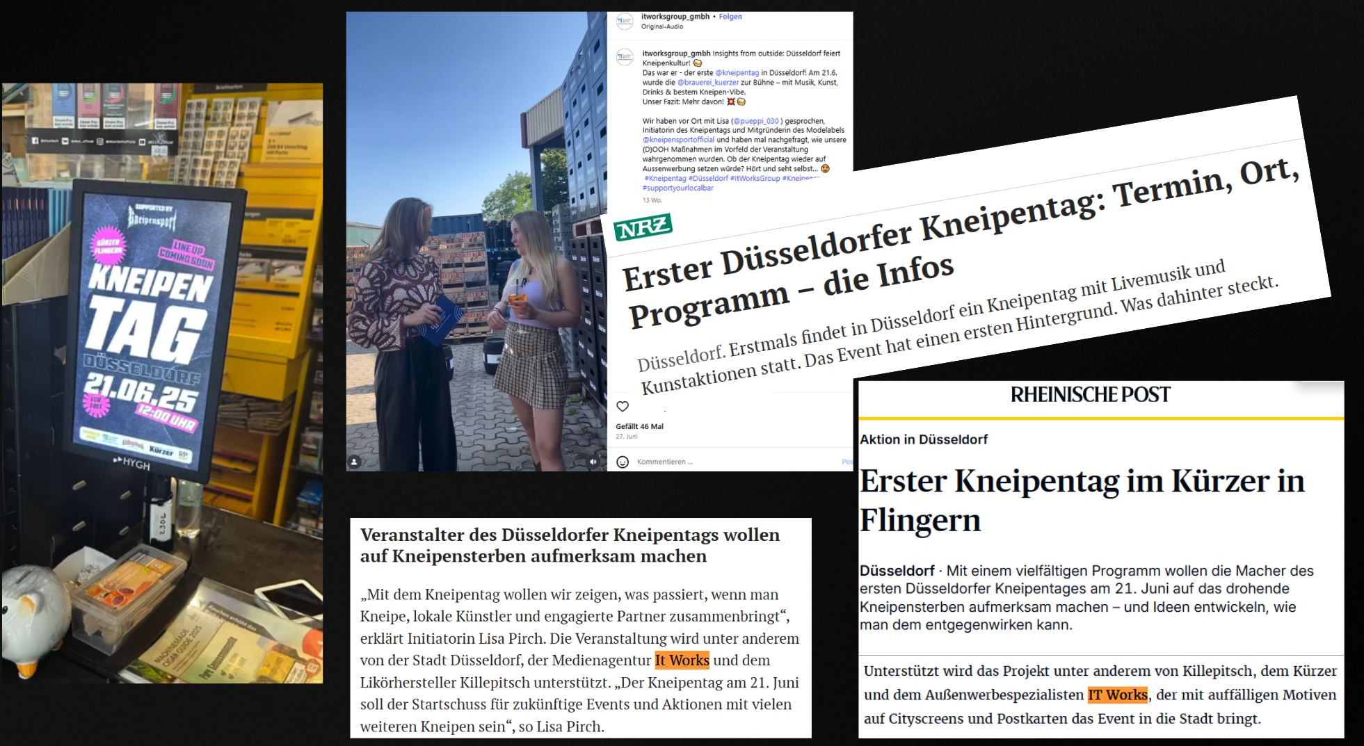 Werbung und Berichterstattung zum Düsseldorfer Kneipentag 2025 mit Informationen zum Programm und Veranstaltungsdatum.