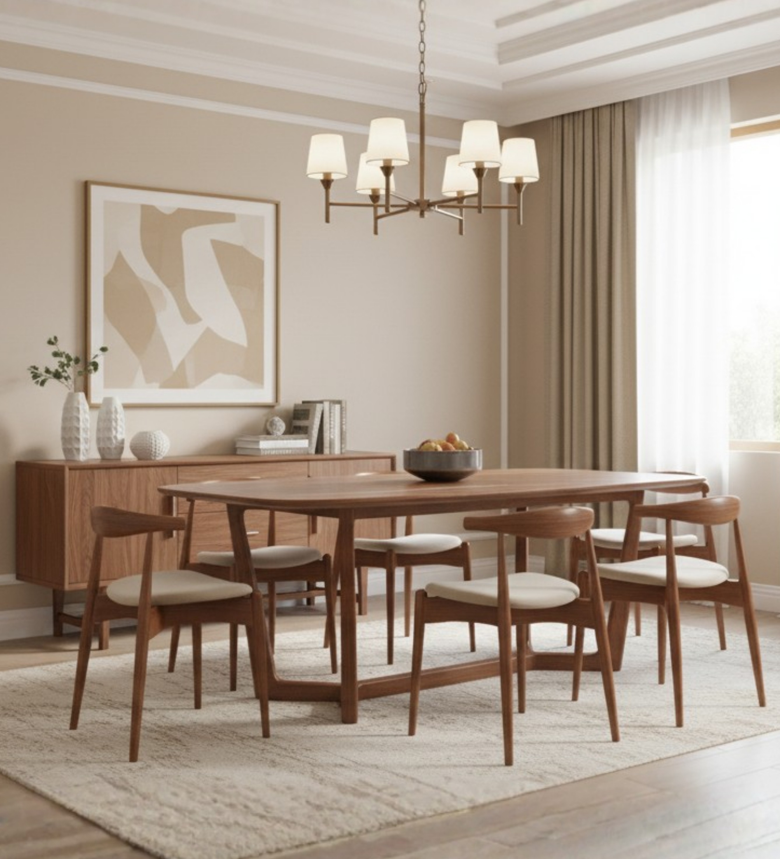 Luxury lounge seating with striped armchairs styled in a minimalist neutral interior