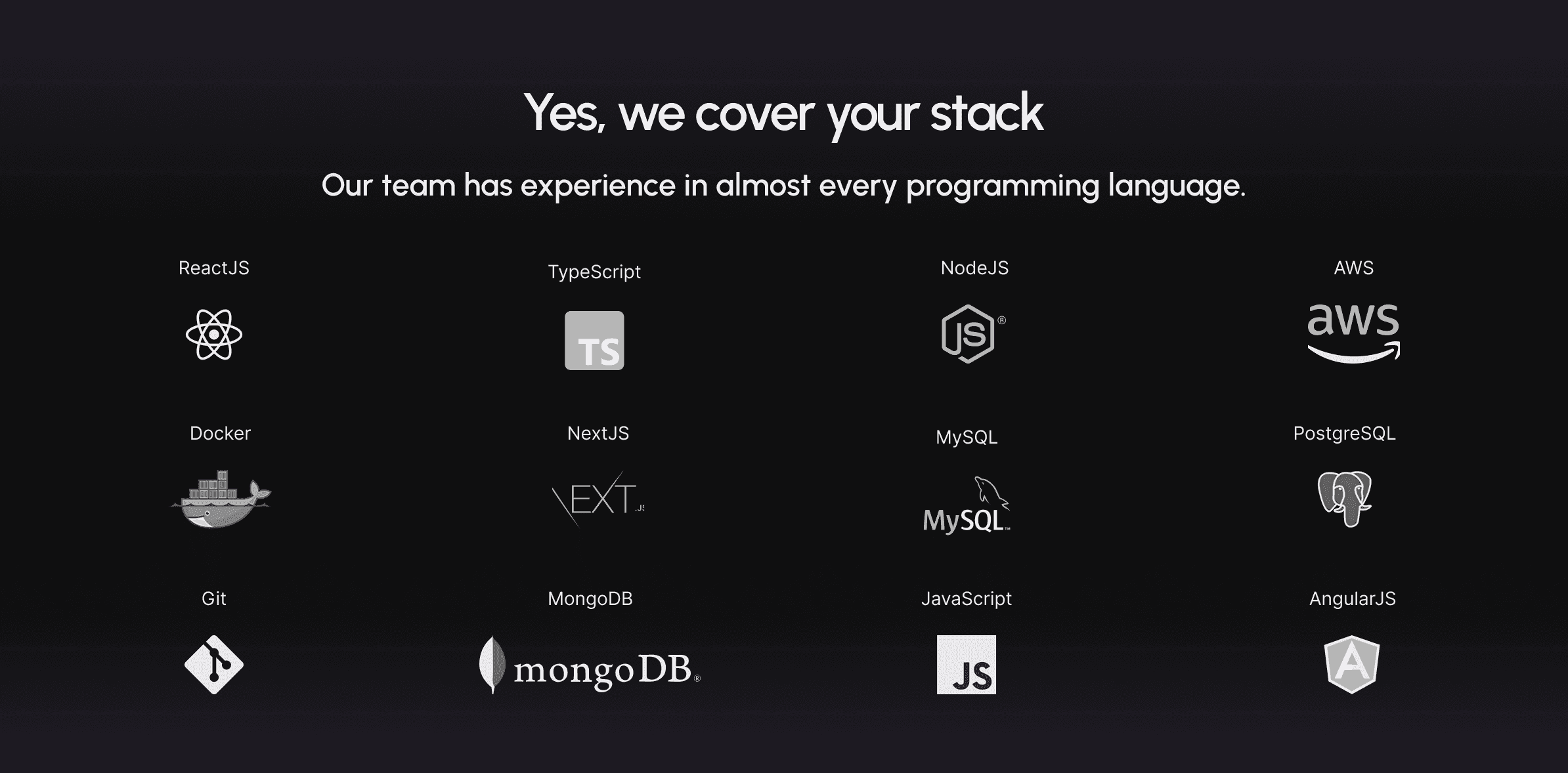 Design demonstrating the code languages used