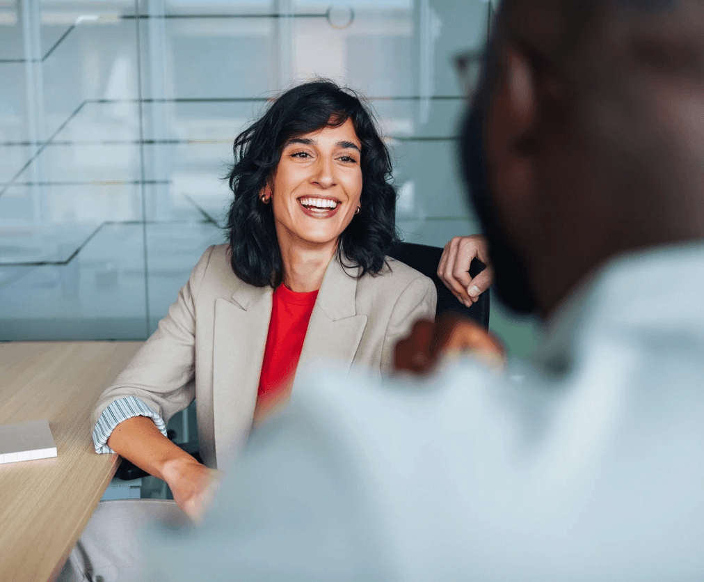 Healthcare sales professional in sales meeting