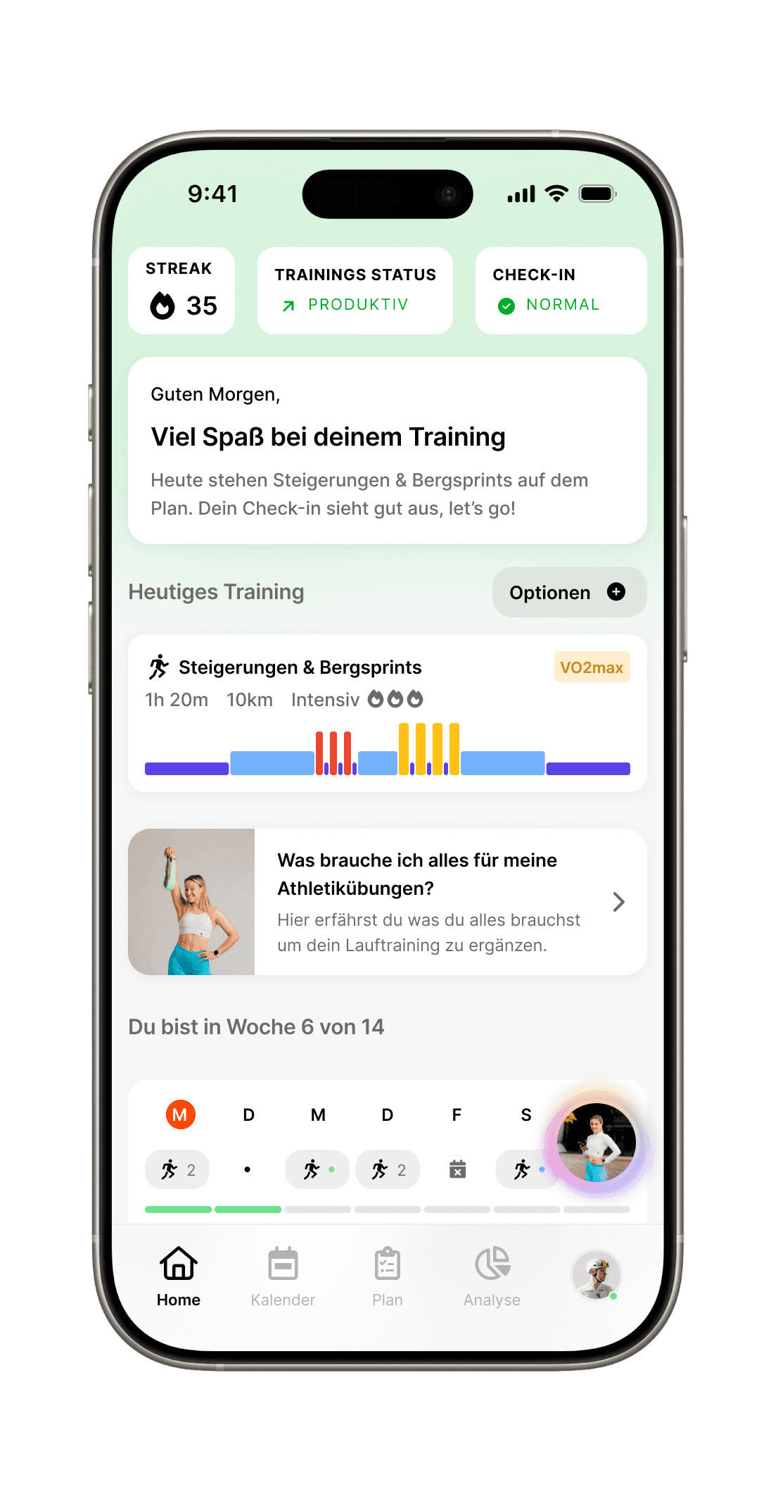 Enduco screenshot von heutigem Training