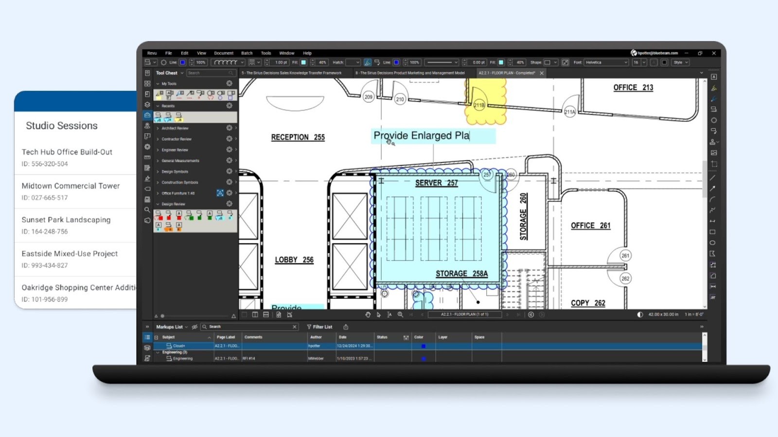 Bluebeam's PDF markup and collaboration tool