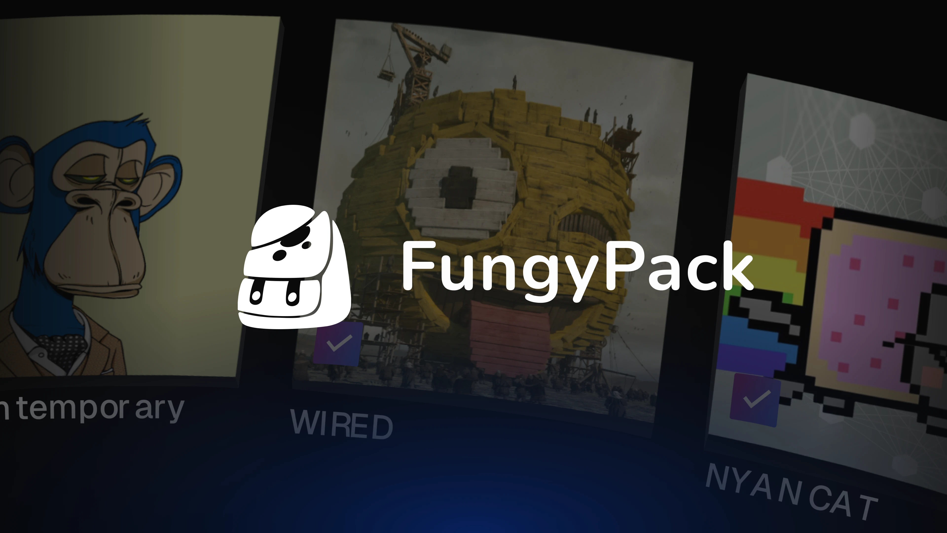 Hero banner for the FangyPack DeFi/NFT platform highlighting token utilities, rewards and blockchain integrations.