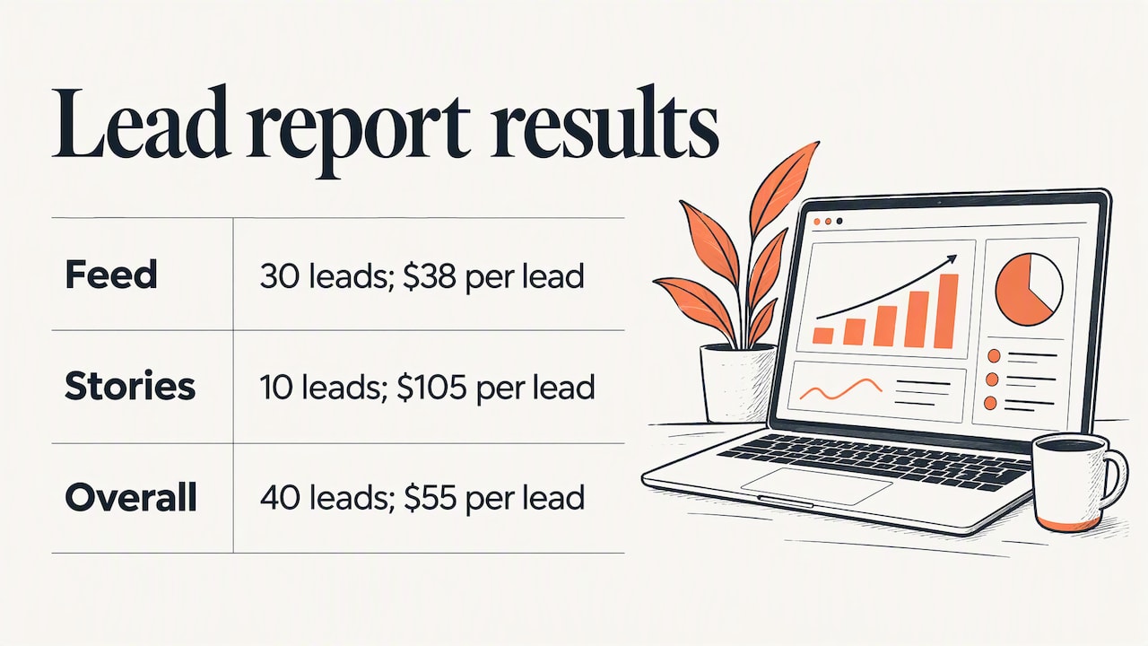 Lead volume and cost by ad placement