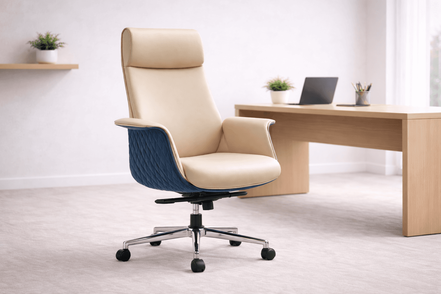 a chair sitting in a room next to a window