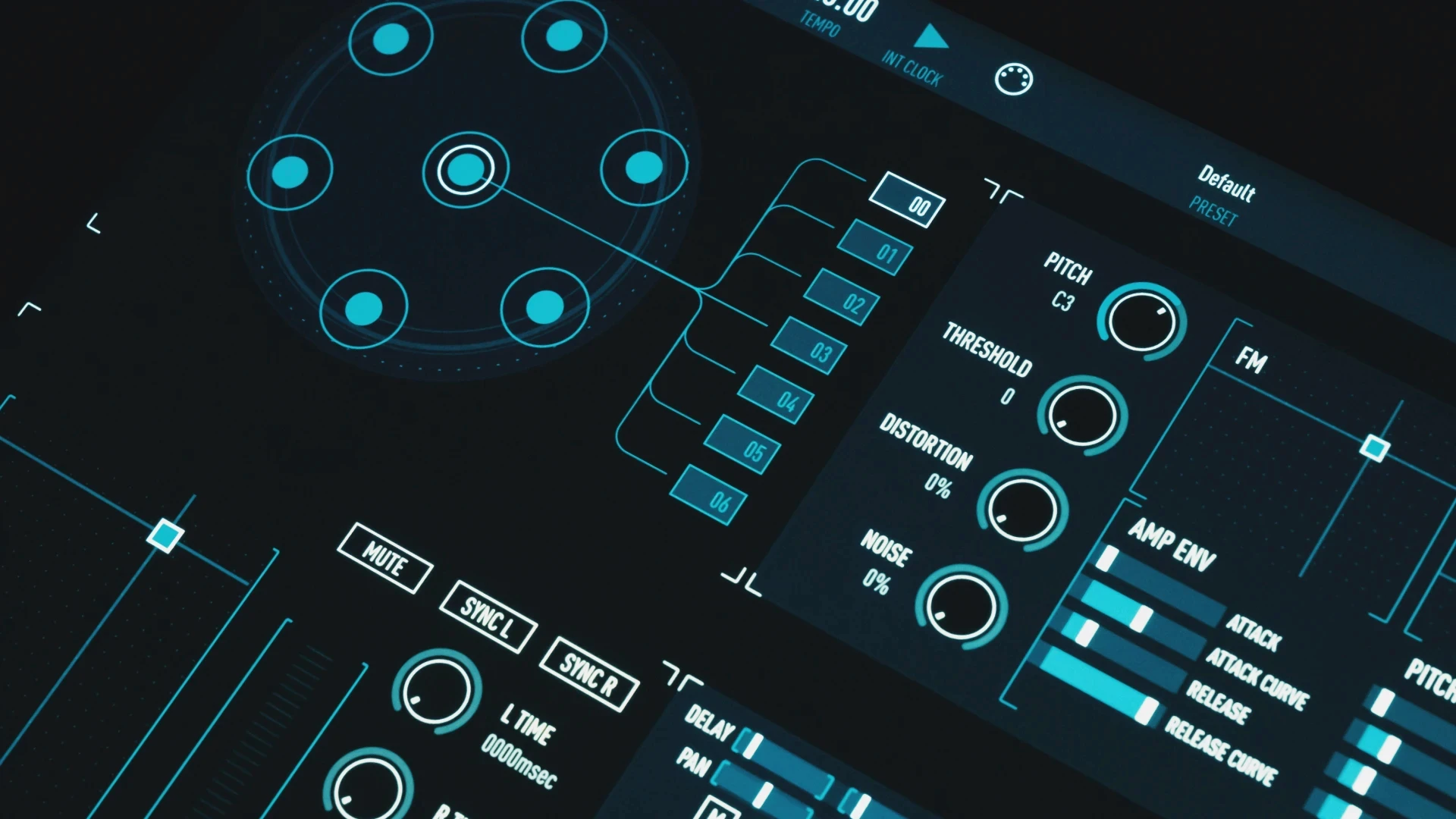 A close up of a control panel on a black background