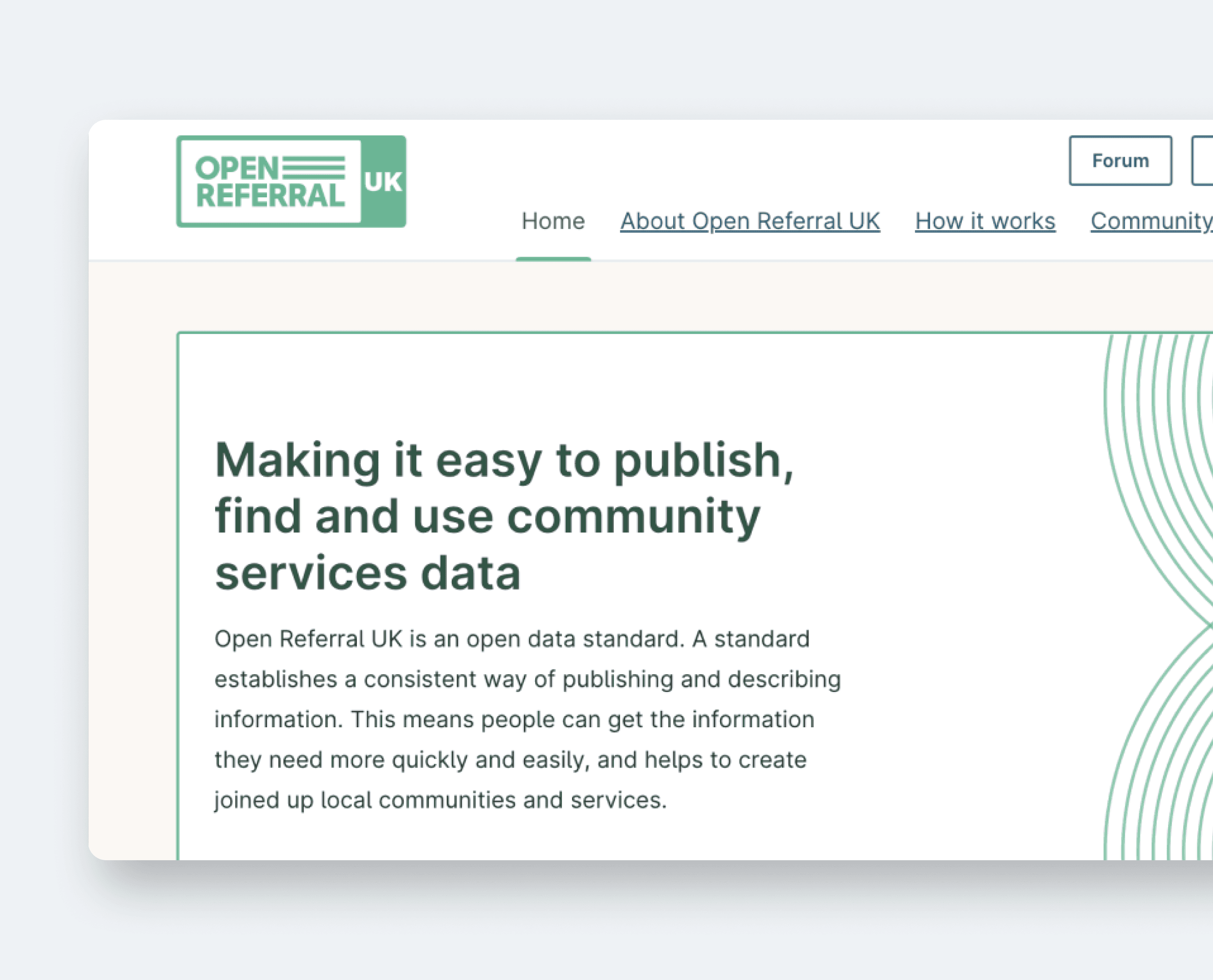 Website of open data standards