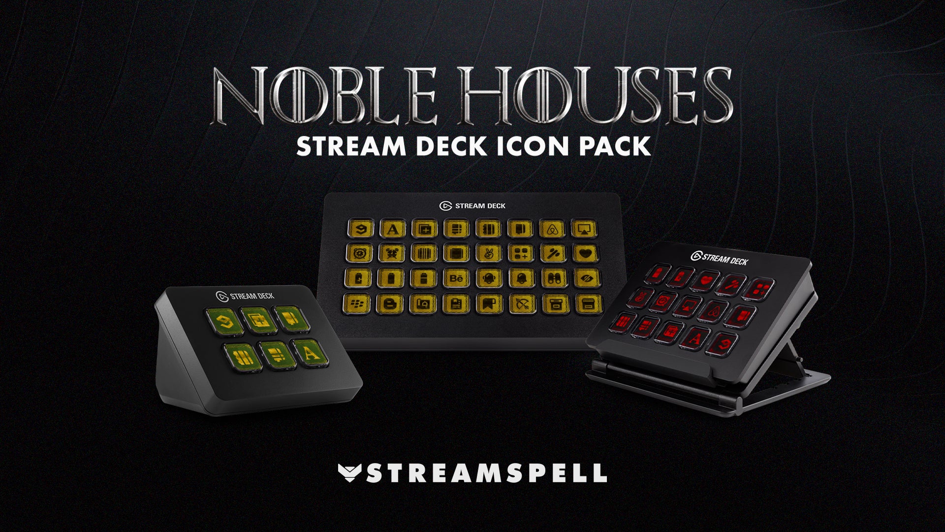 Noble Houses Stream Deck Icons with medieval fantasy house designs