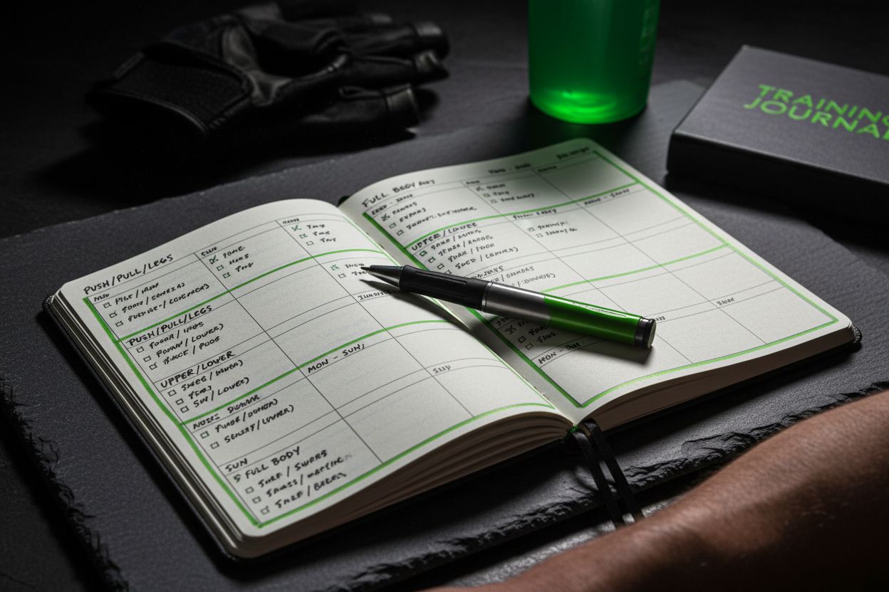 Workout split plans notebook