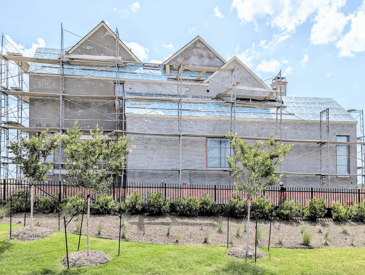 Landscape construction progress, The Preserve at Fields, Blount Designs