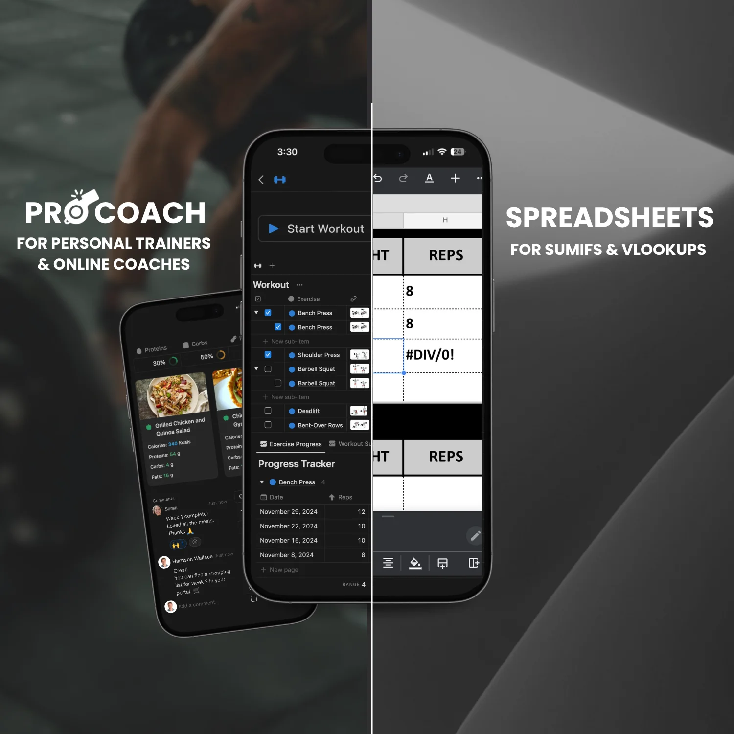 pro coach app vs spreadsheets