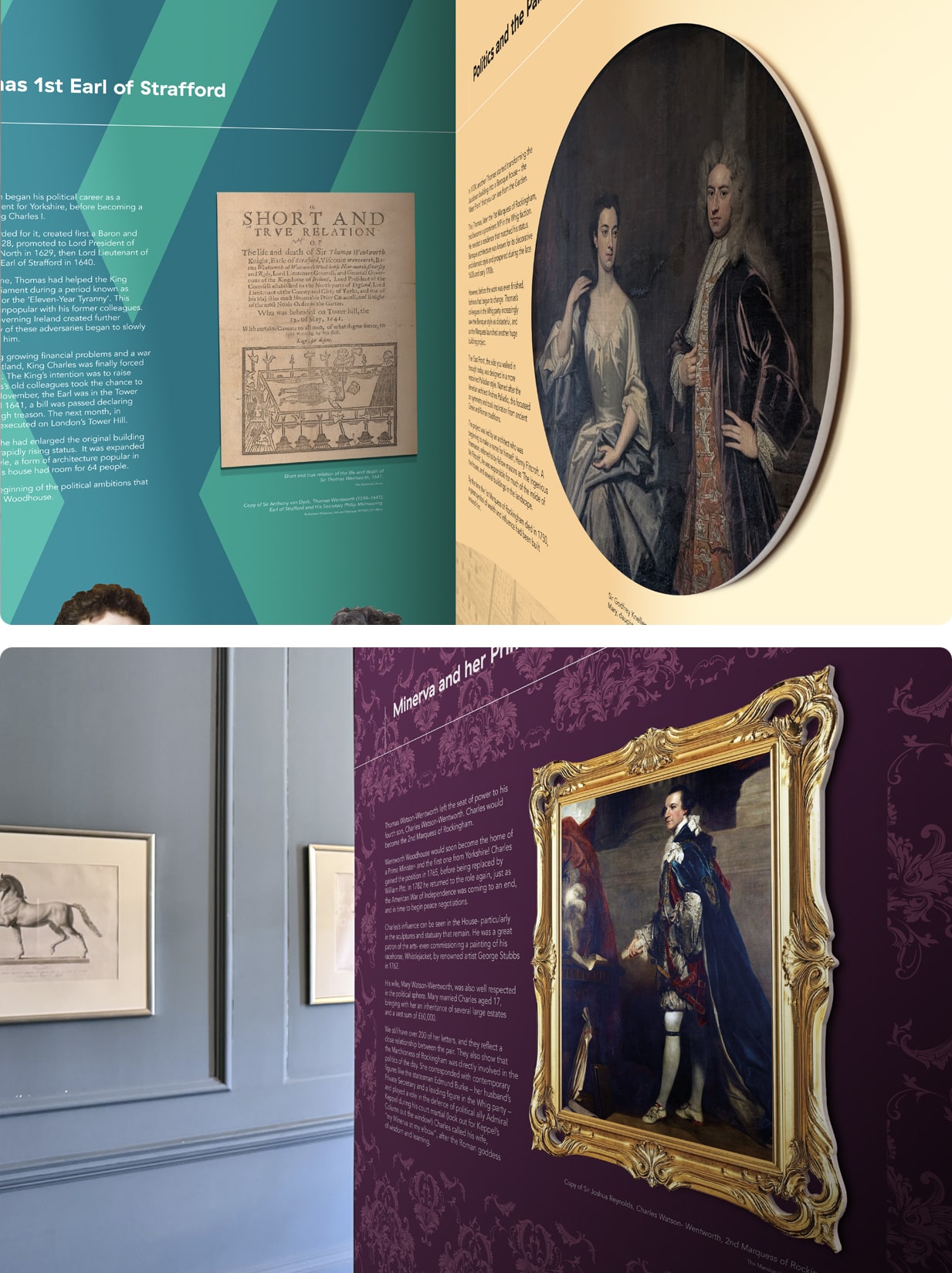 Free Standing Museum Exhibition Display Panels with 3D Elements
