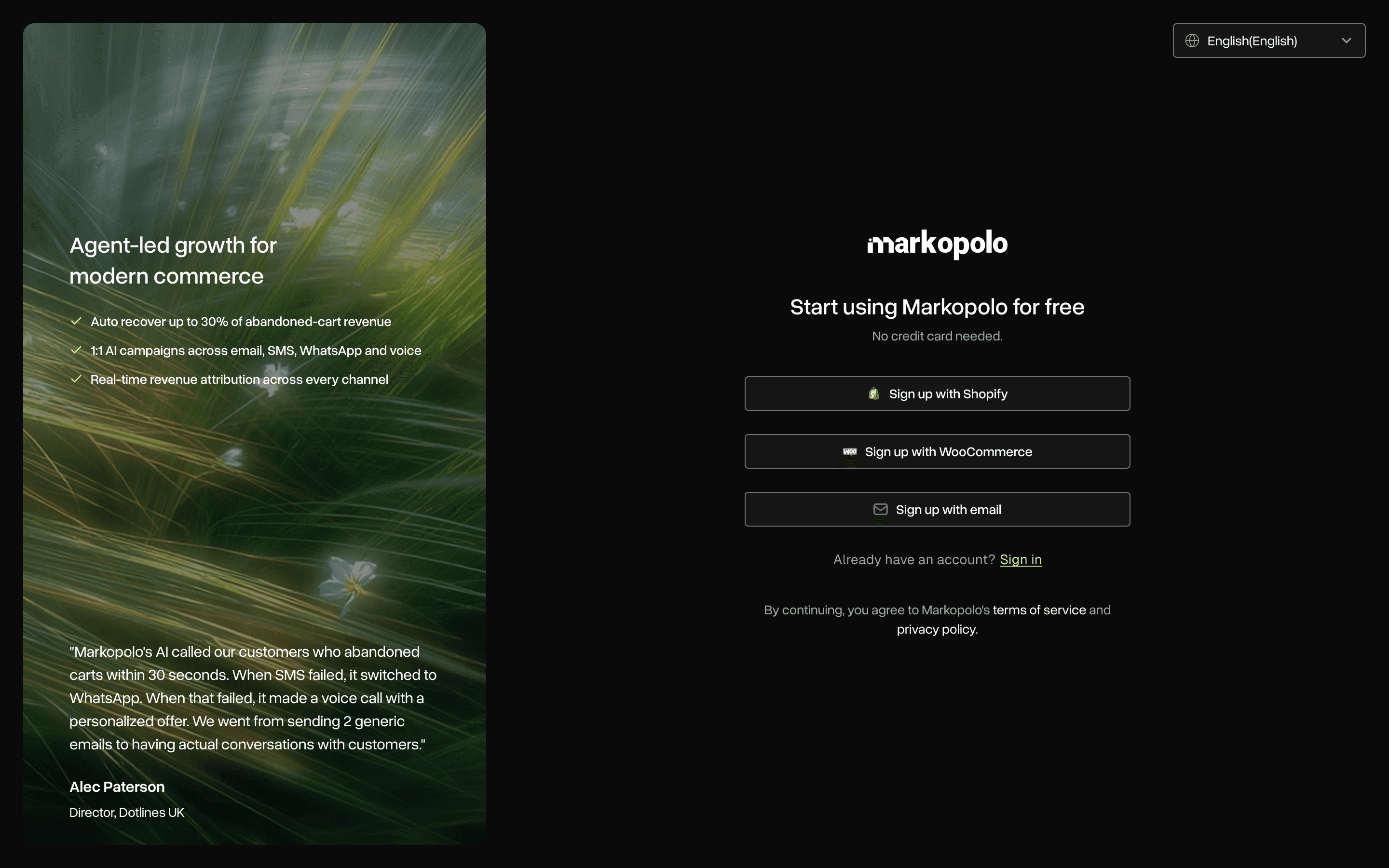 Markopolo AI interface