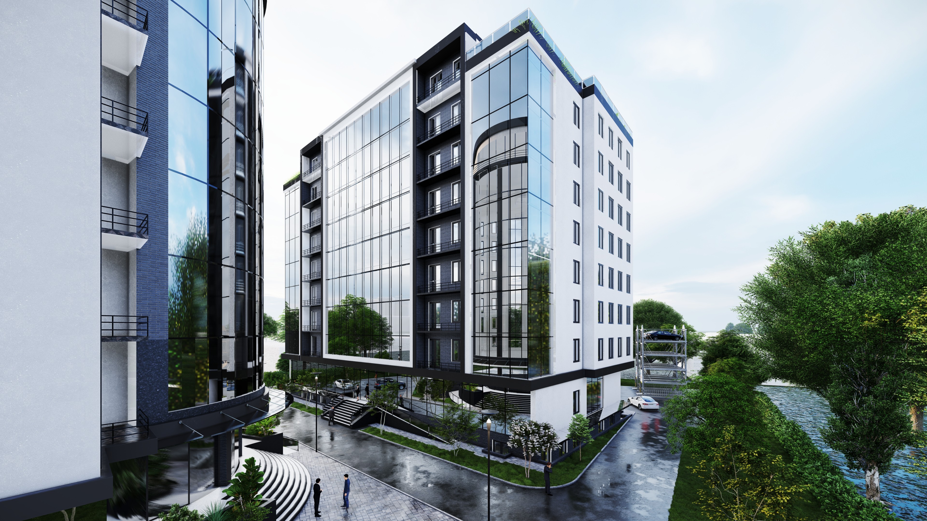 Архитектурный рендер бизнес-центра в Яккасарайском районе