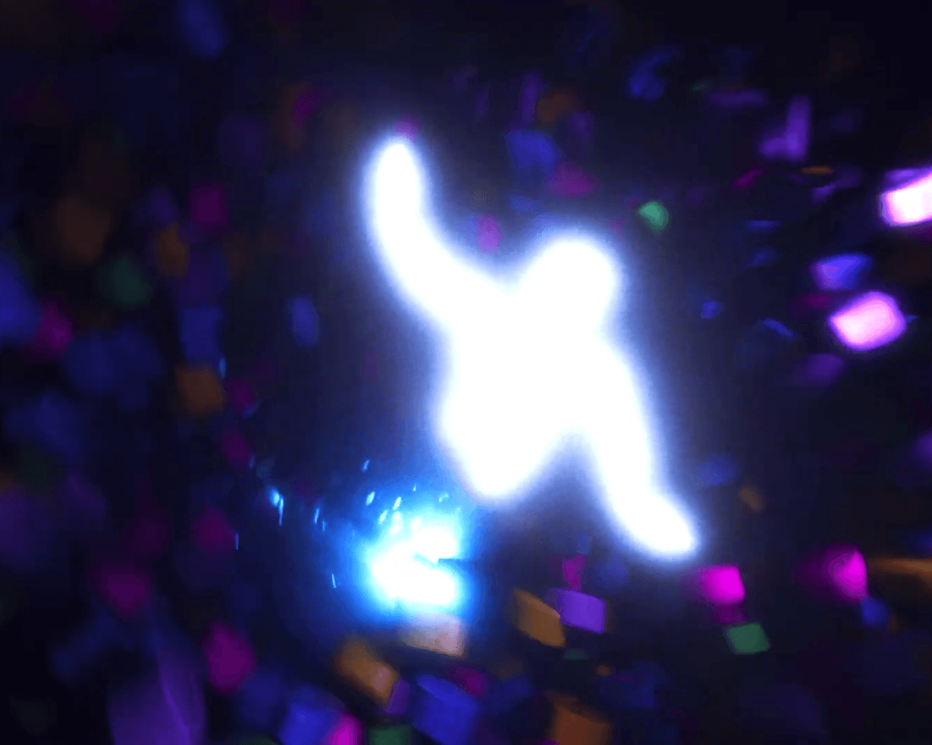 Saint Purple Stargazer music video glowing person confetti