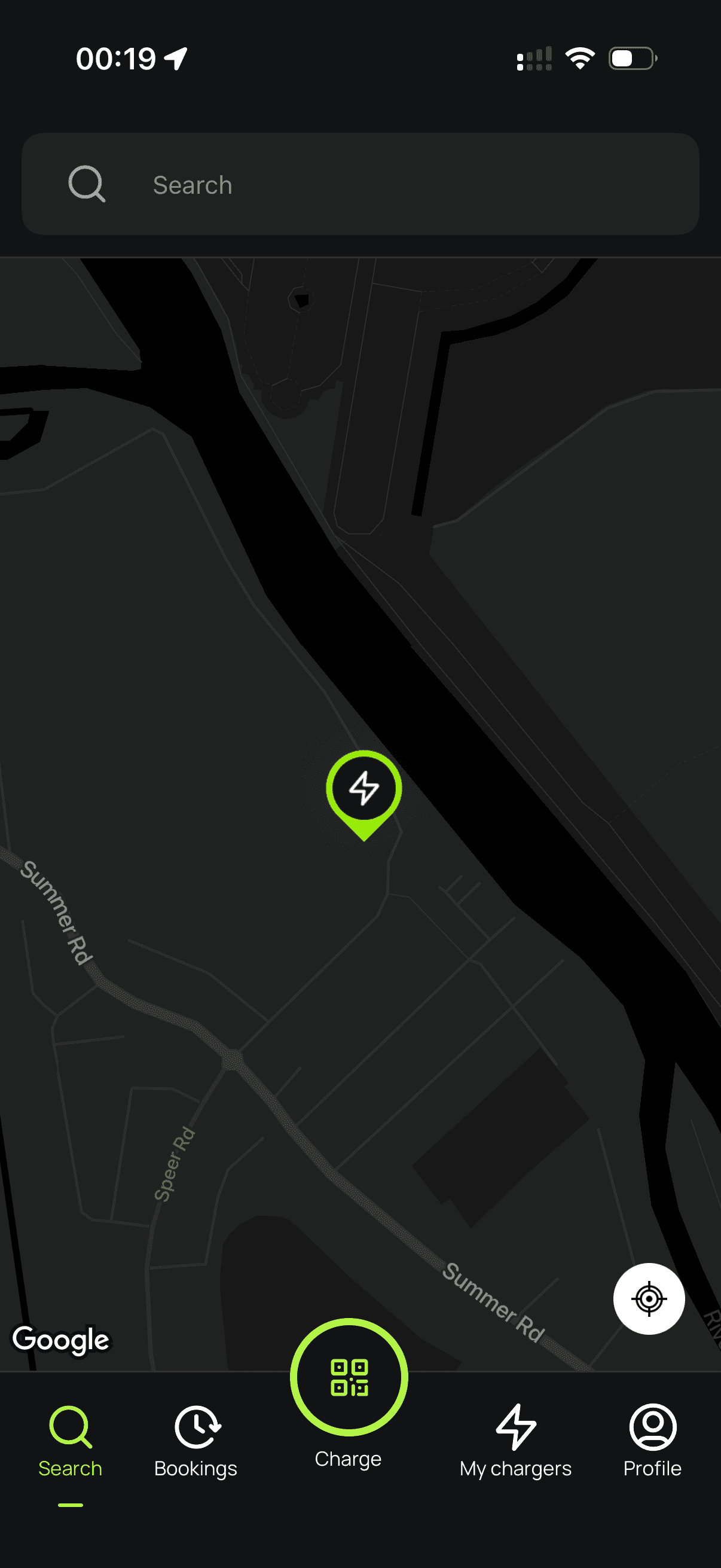 Splash Share — charger pin on the map