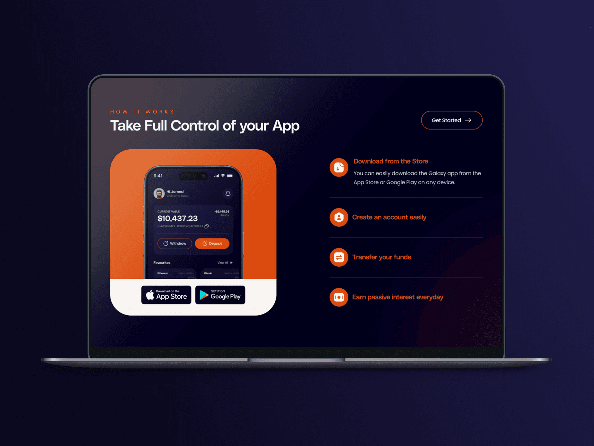 Glaxy Crypto How It Works Section