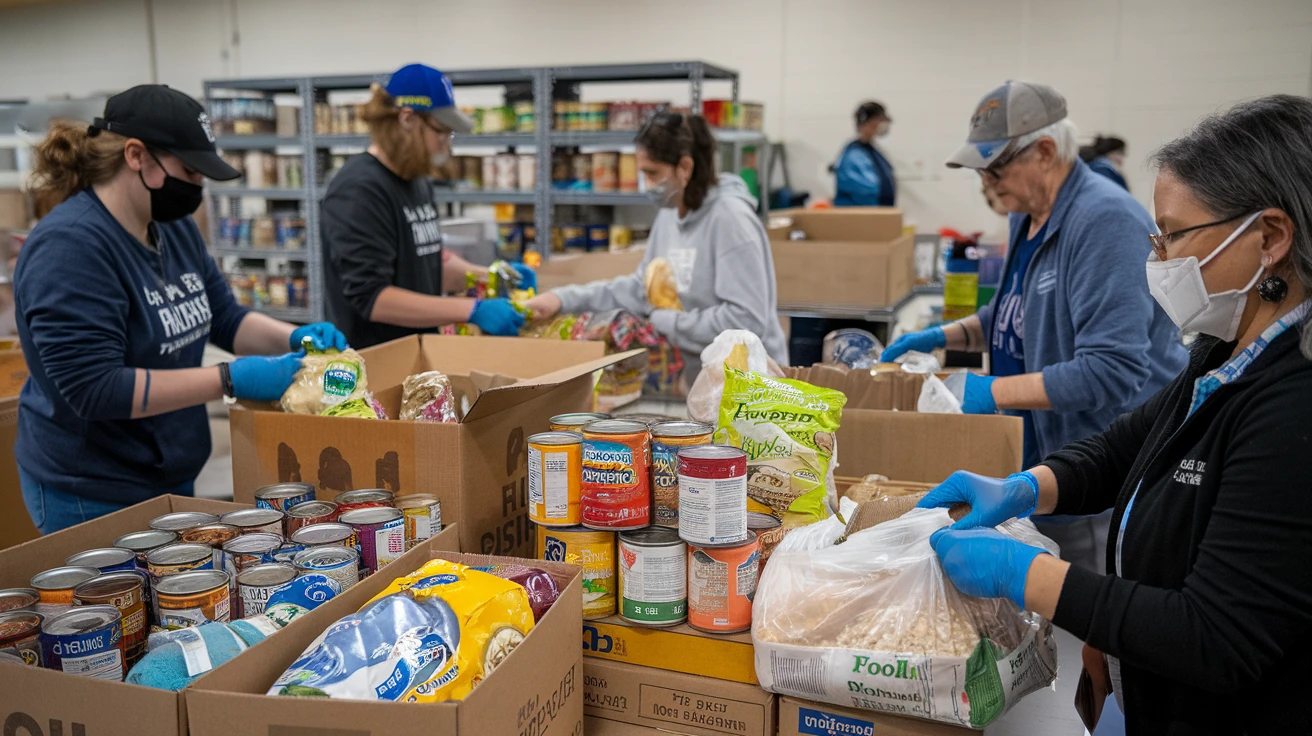 Image of volunteers at a food bank