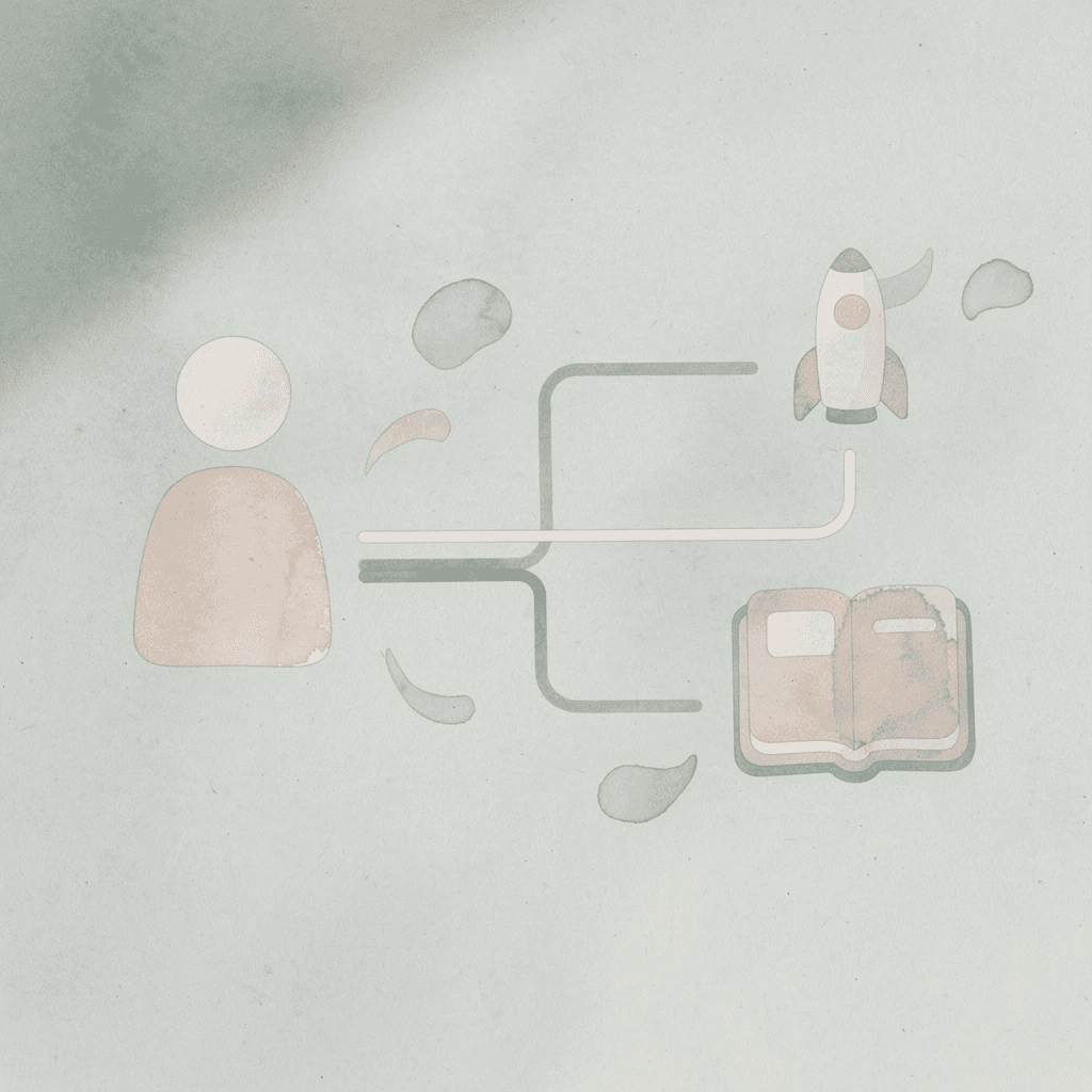 Icon showing a single decision splitting into two contrasting outcomes