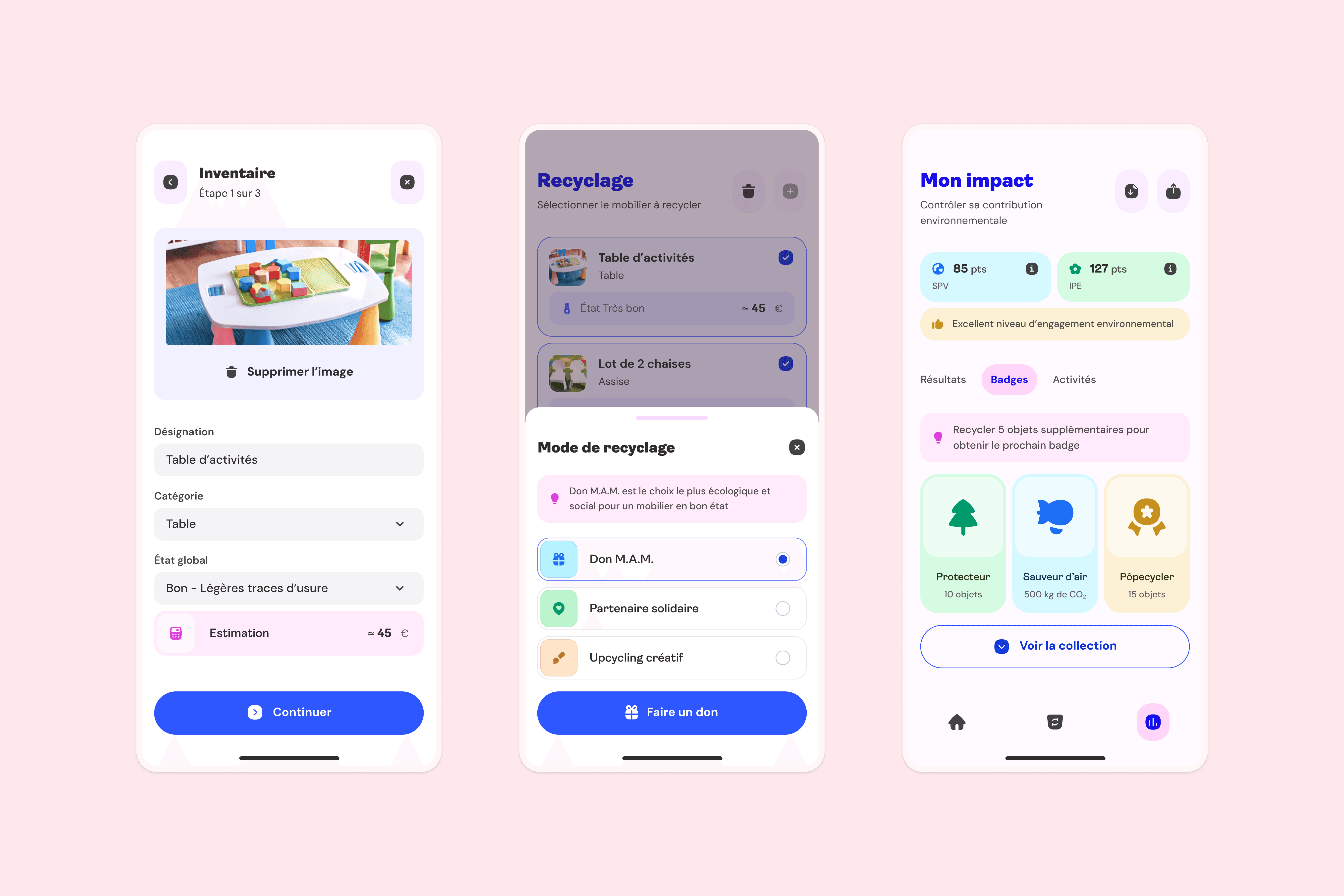 Le PôPE Recycling app Recycling flow