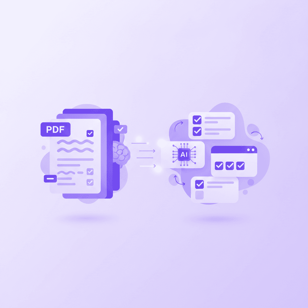 Penseum AI study tool automatically generating flashcards from uploaded documents