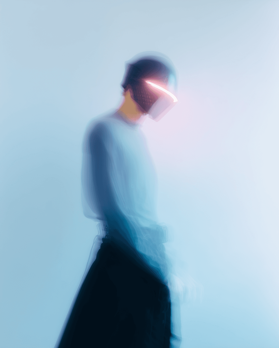 Blurred futuristic portrait