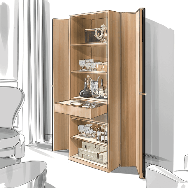 dessin prototype armoire ouvert