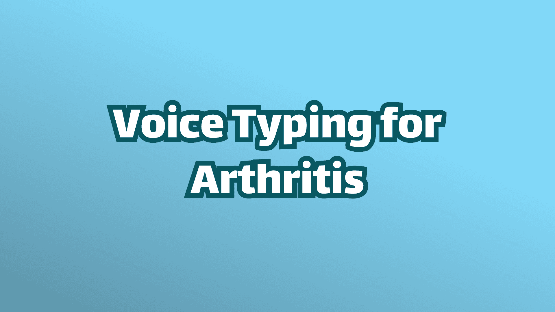 カバー画像、青い背景に白い文字、「関節炎のための音声入力」と書かれています。