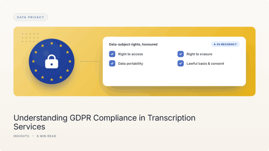 Illustration of an EU emblem — a ring of gold stars around a padlock — beside a checklist of honoured GDPR data-subject rights.