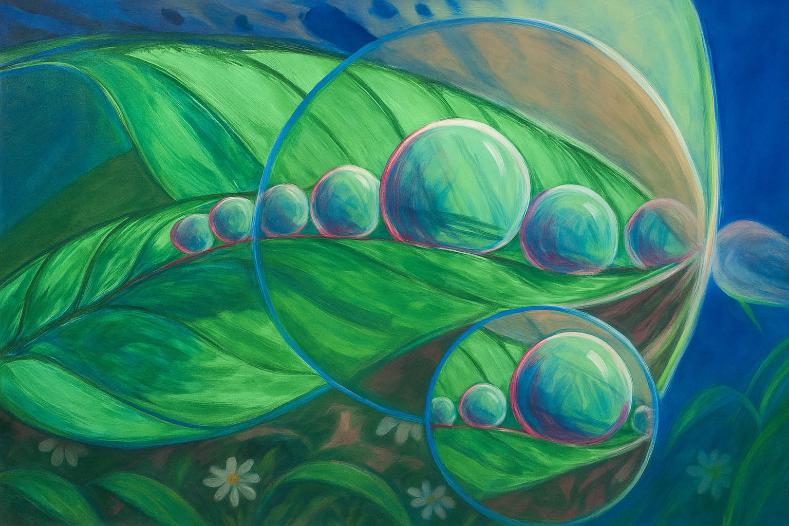 Dessin artistique de Jeanne-Marie Hout, représentant les Constellations Familiales et librement inspiré des mandalas.