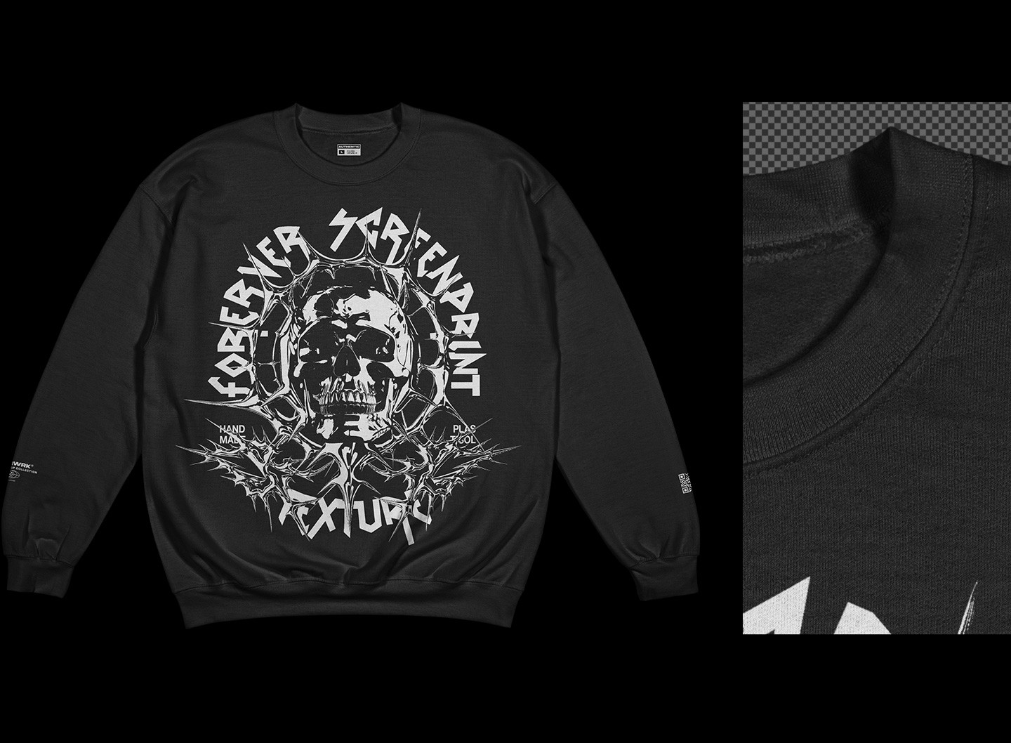 Gildan 18000 Crewneck Flat mockup fabric detail close up high resolution