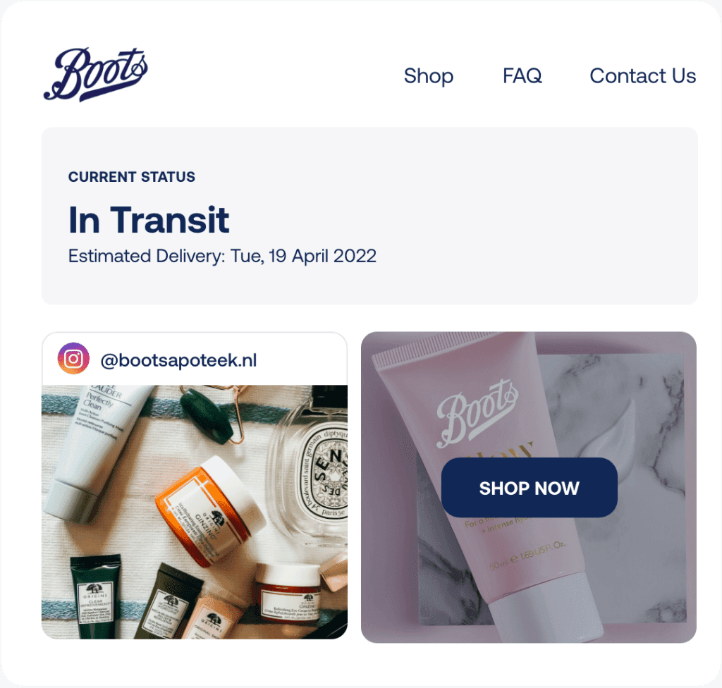 boots post-purchase upsell example