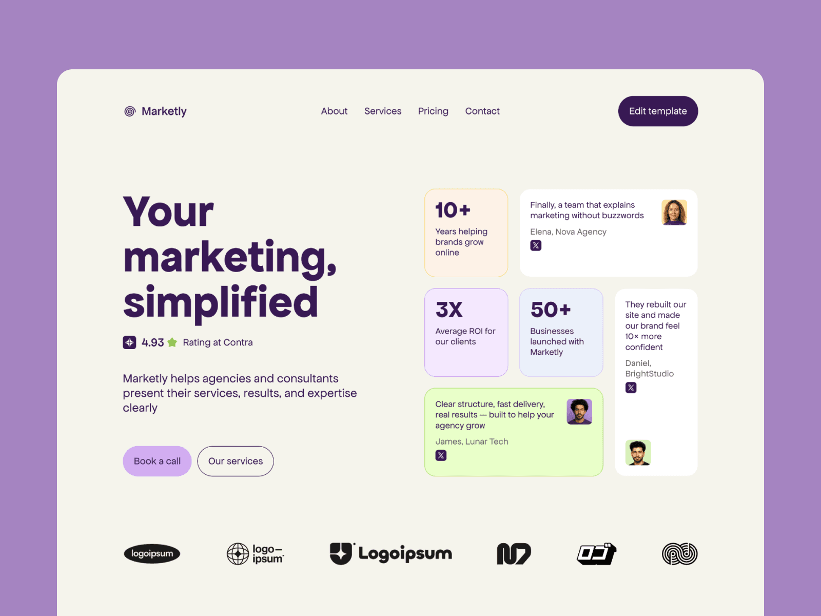 Marketly — Marketing & Agency Framer Template