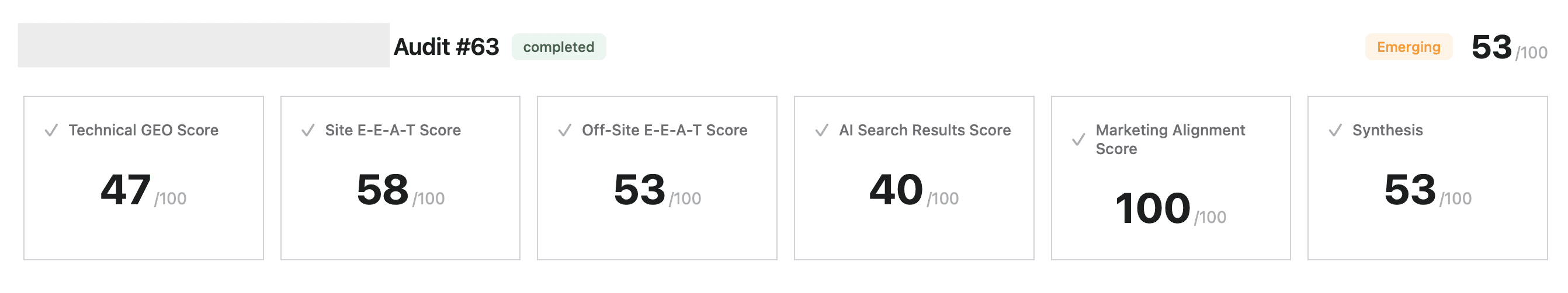 sample score for audited home